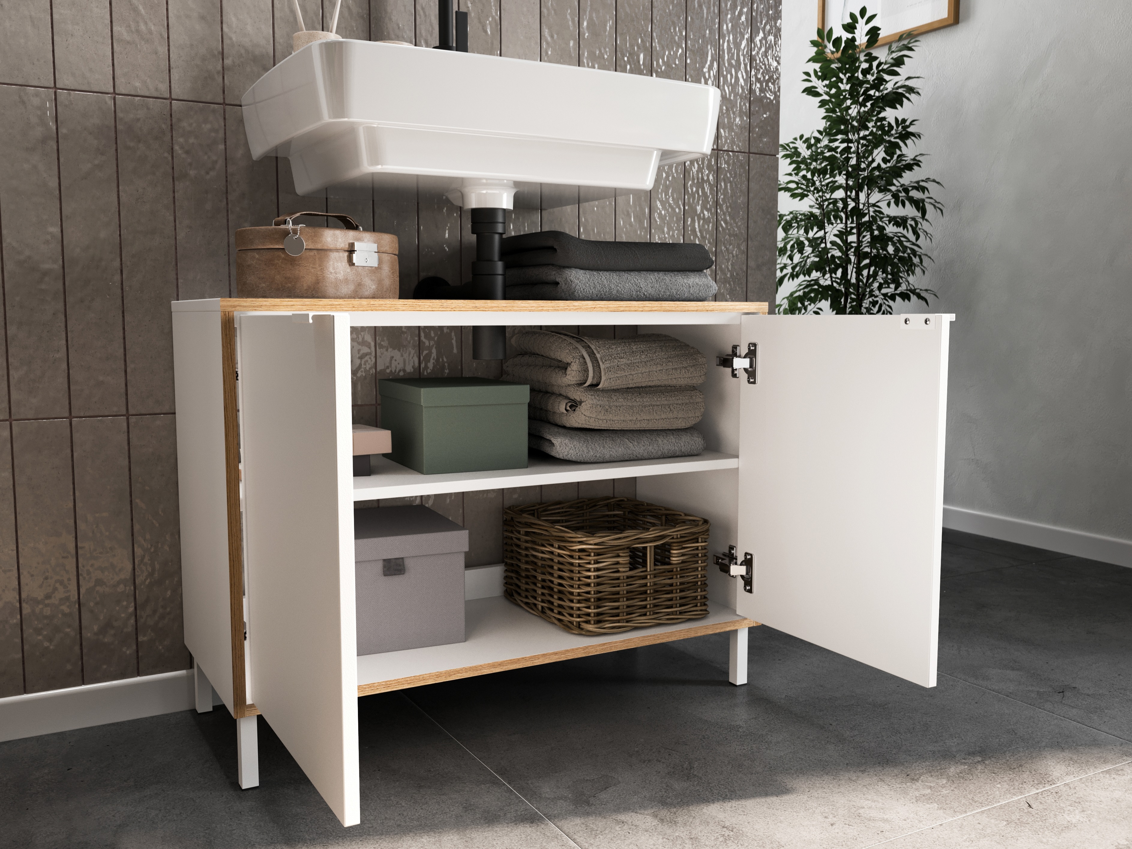 Armario de baño de pie para lavabo Fenetro 100