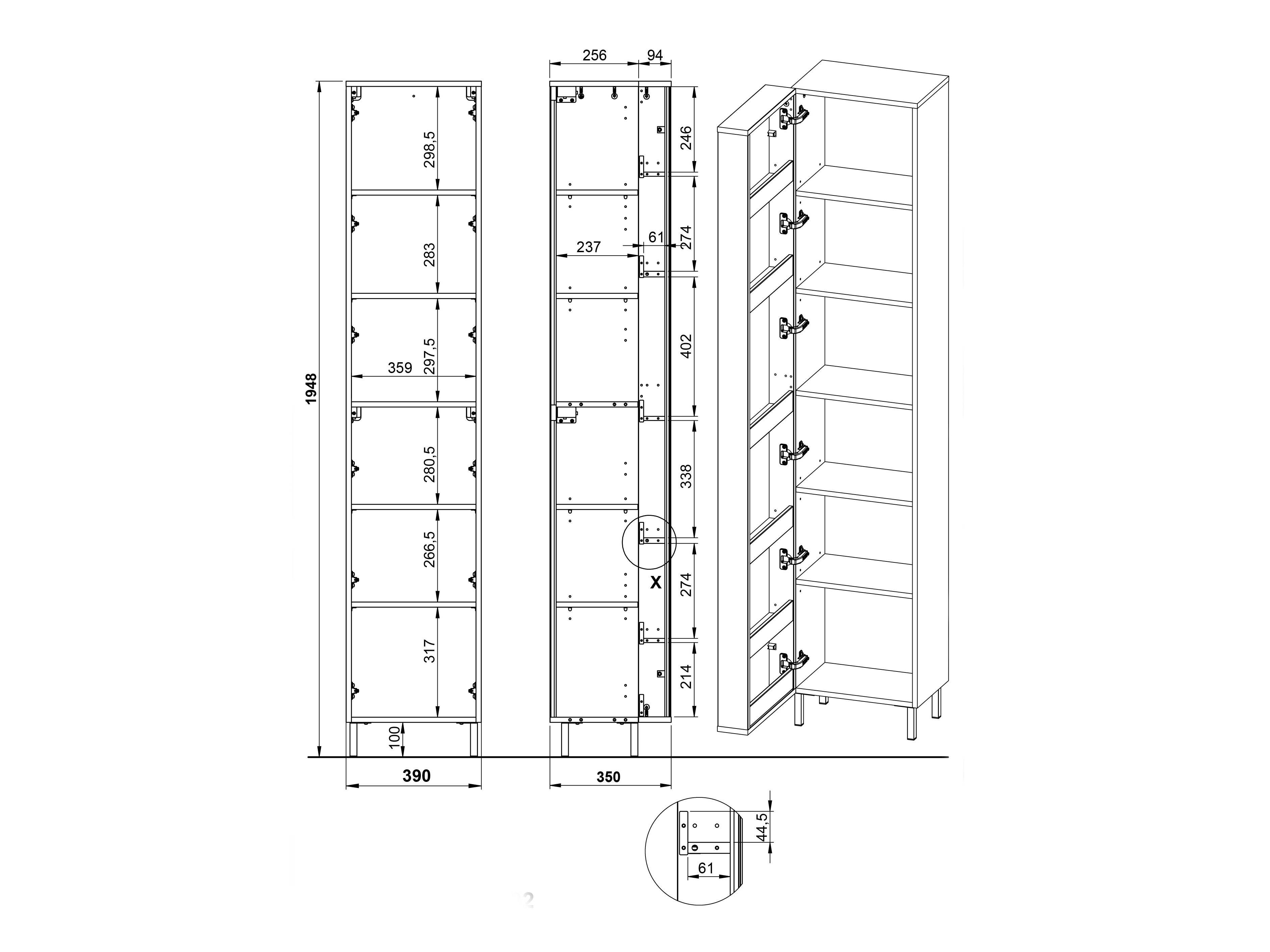 Armario de pie para baño Fenetro 102
