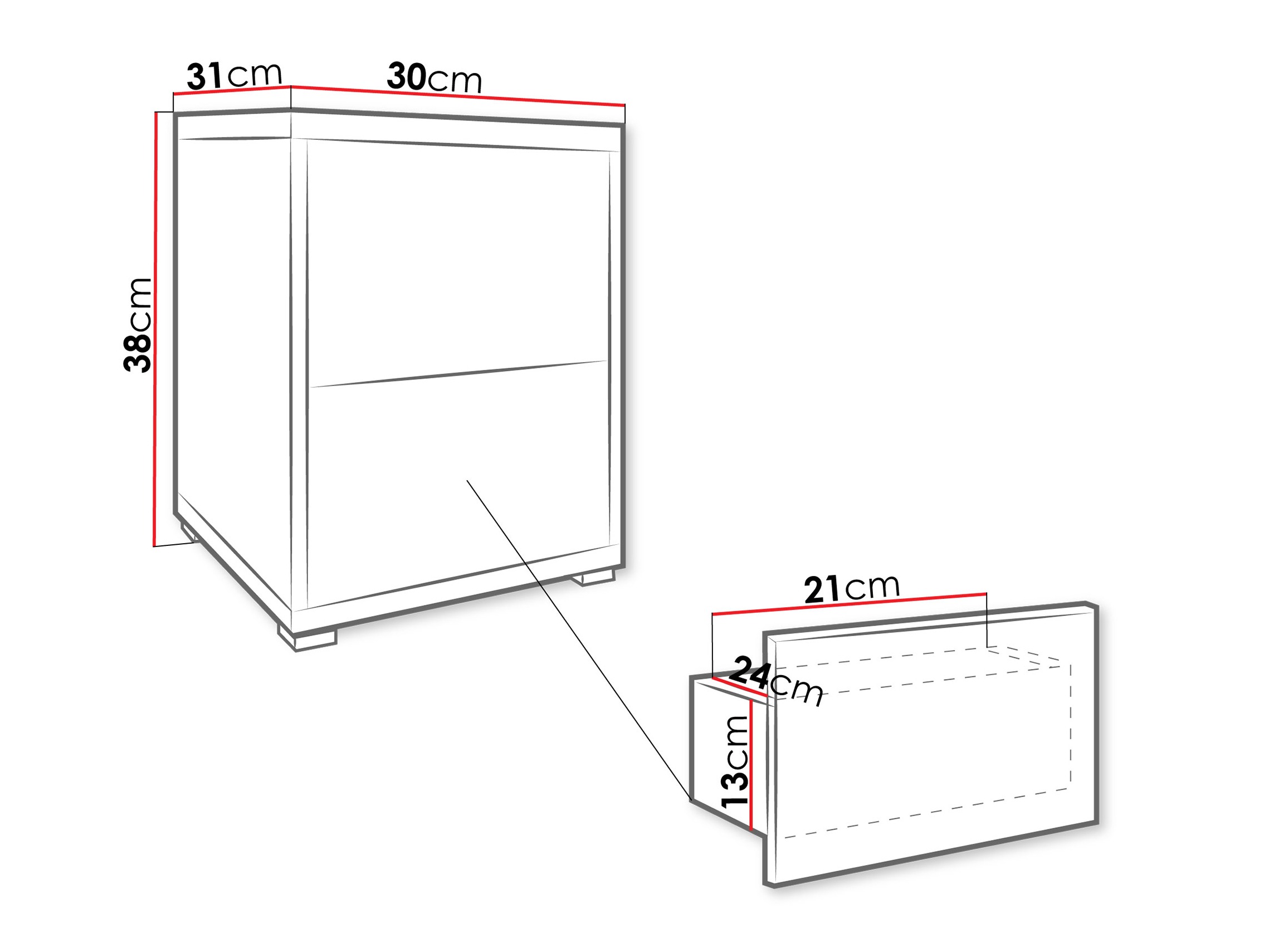 Mesilla de noche Comfivo Fersoe 106 (Roble)