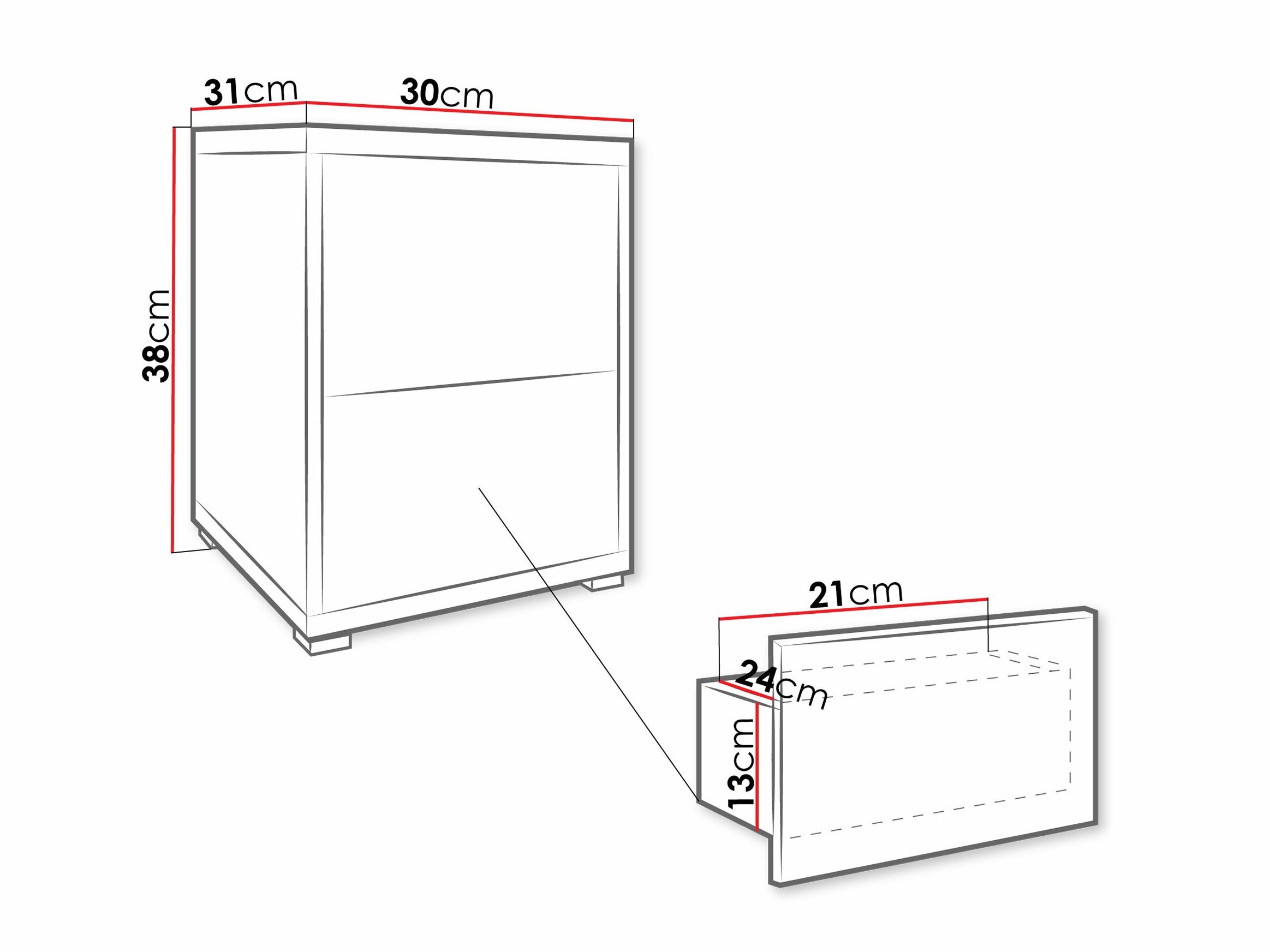 Mesilla de noche Comfivo Tutela (Blanco)