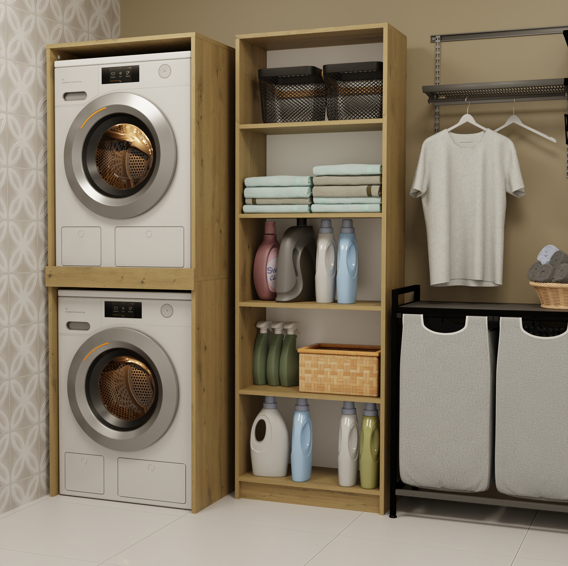 Estantería para baño Balelbo 108 (Roble Artisan)