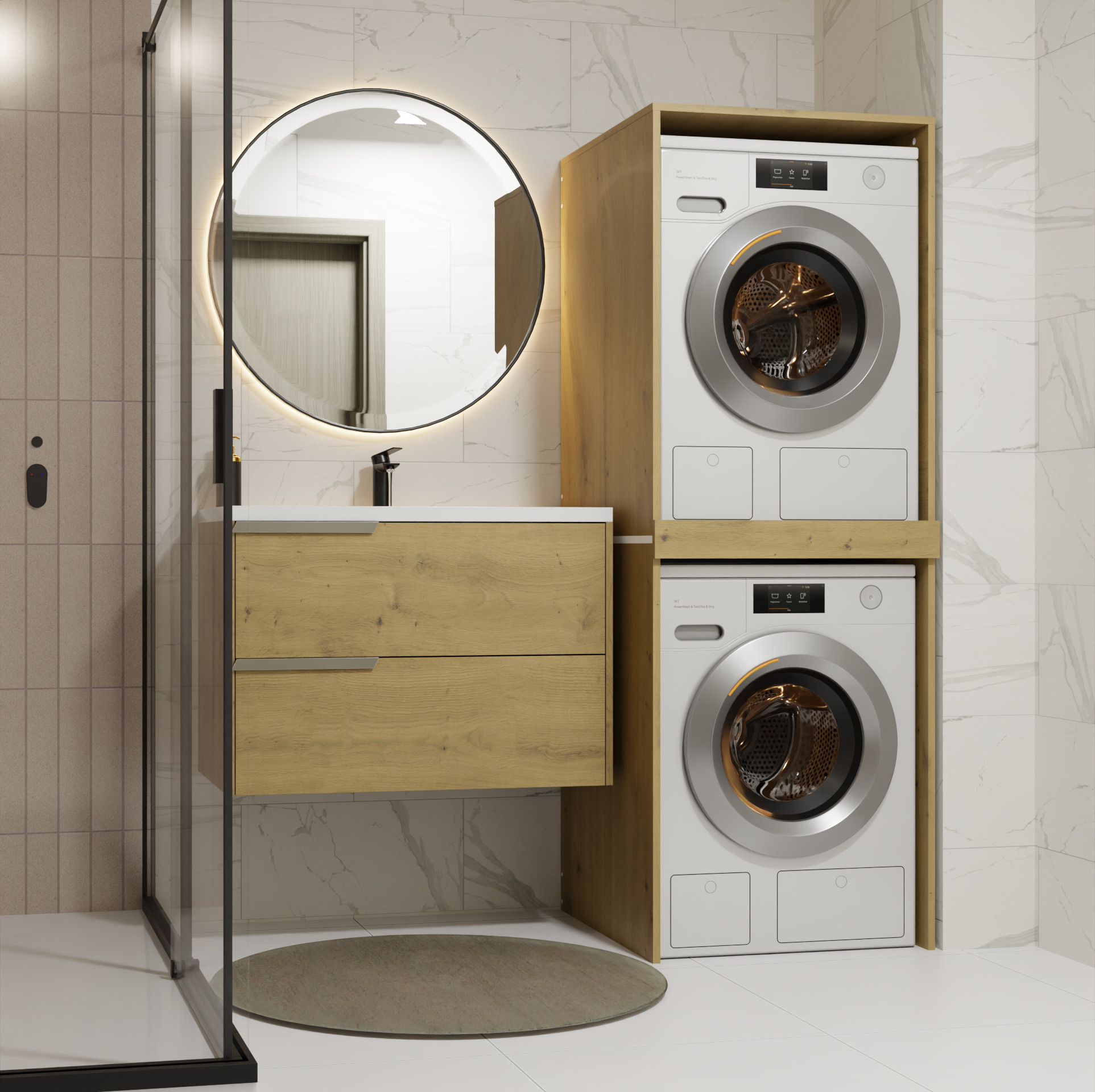 Estantería para baño Balelbo 108 (Roble Artisan)