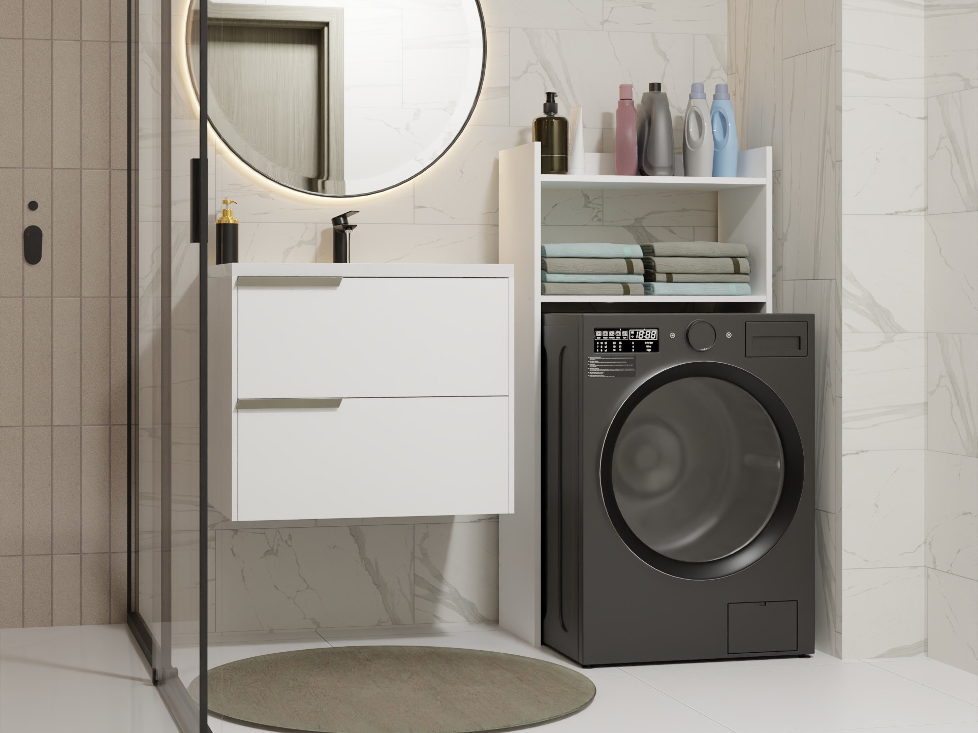Estantería para baño Servou 114 (Blanco)