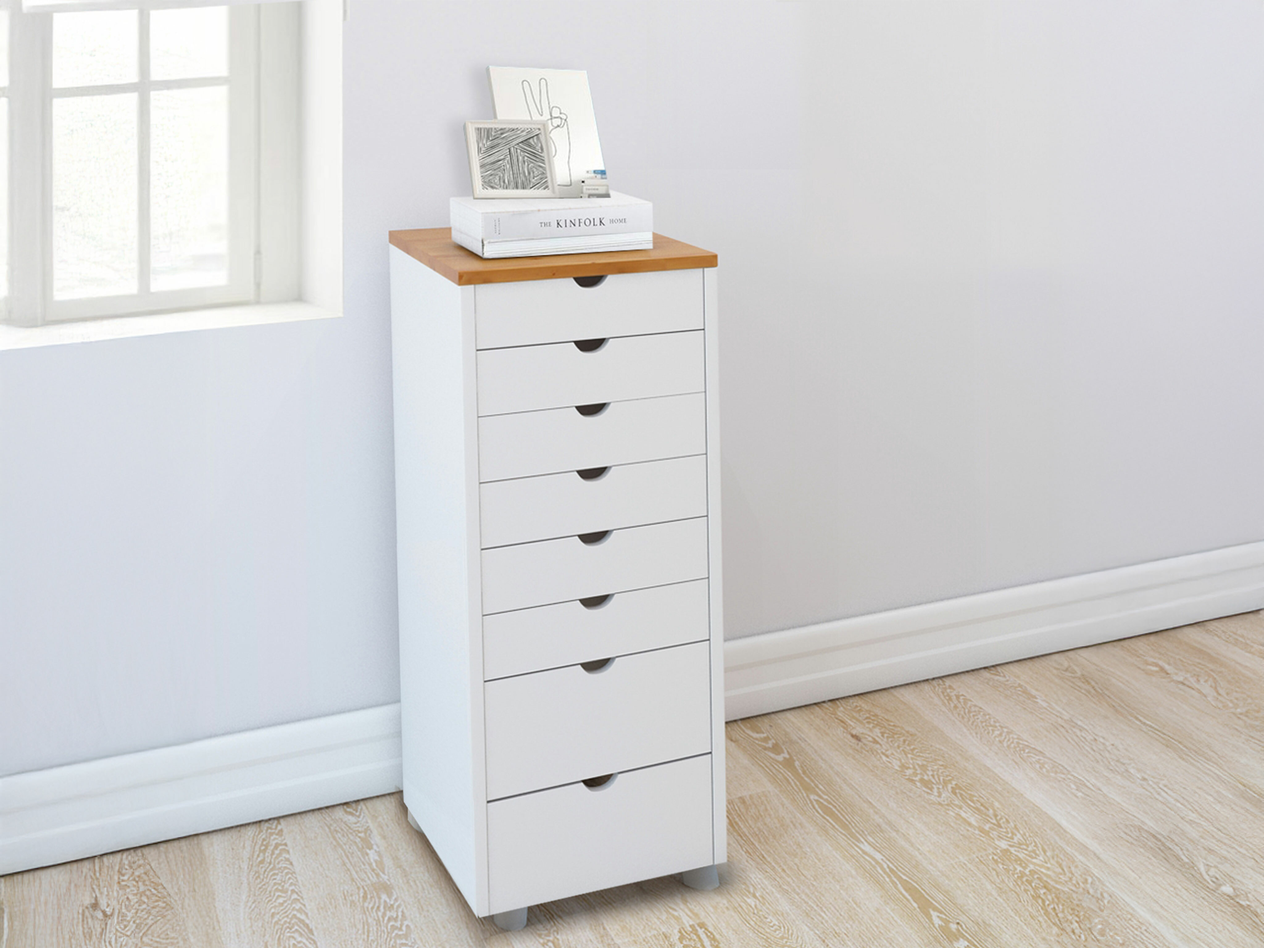 Cómoda Denton 138 (Blanco + Luminoso madera)