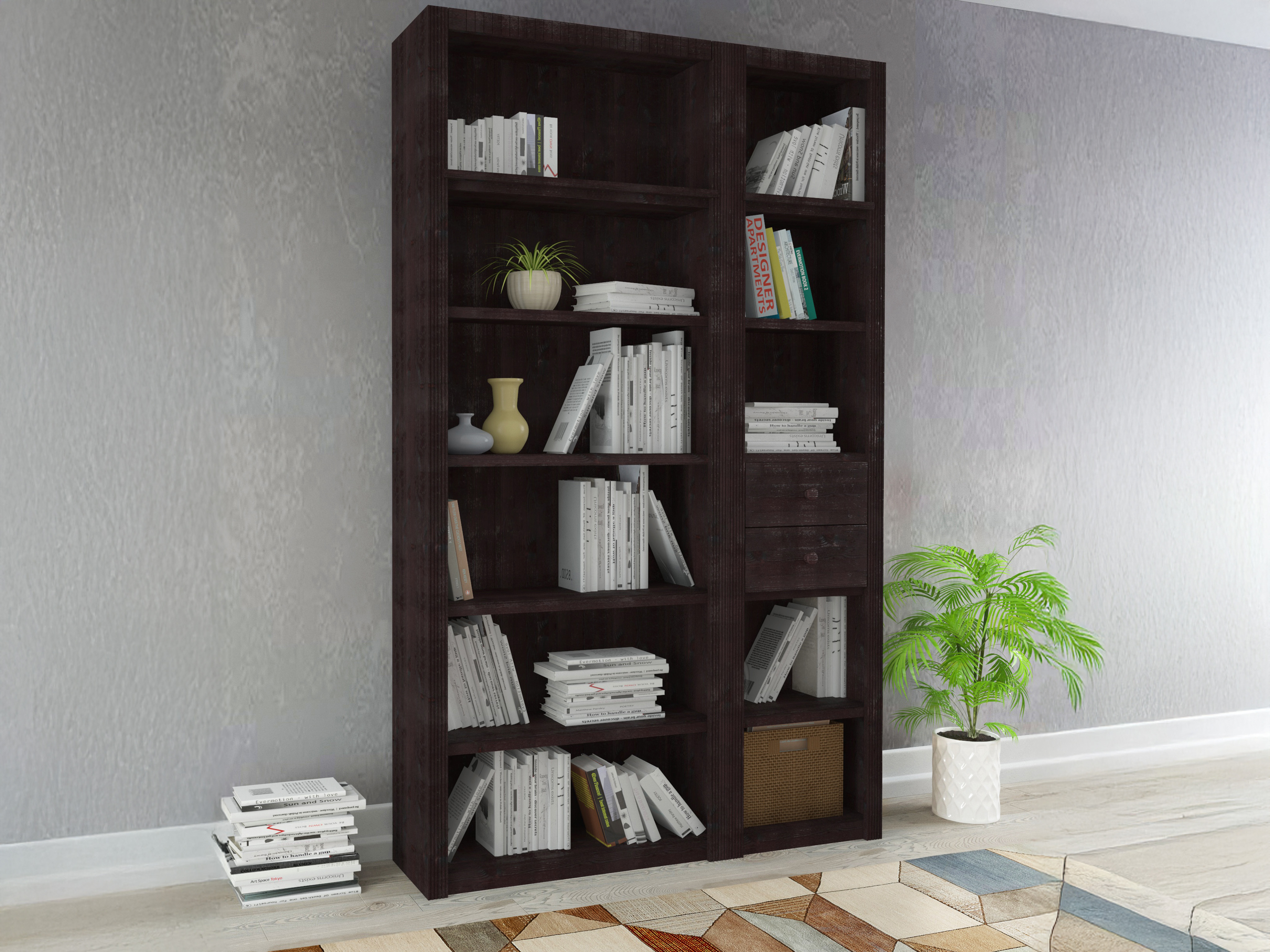 Conjunto de estantería Orlmara 105 (Havana roble)