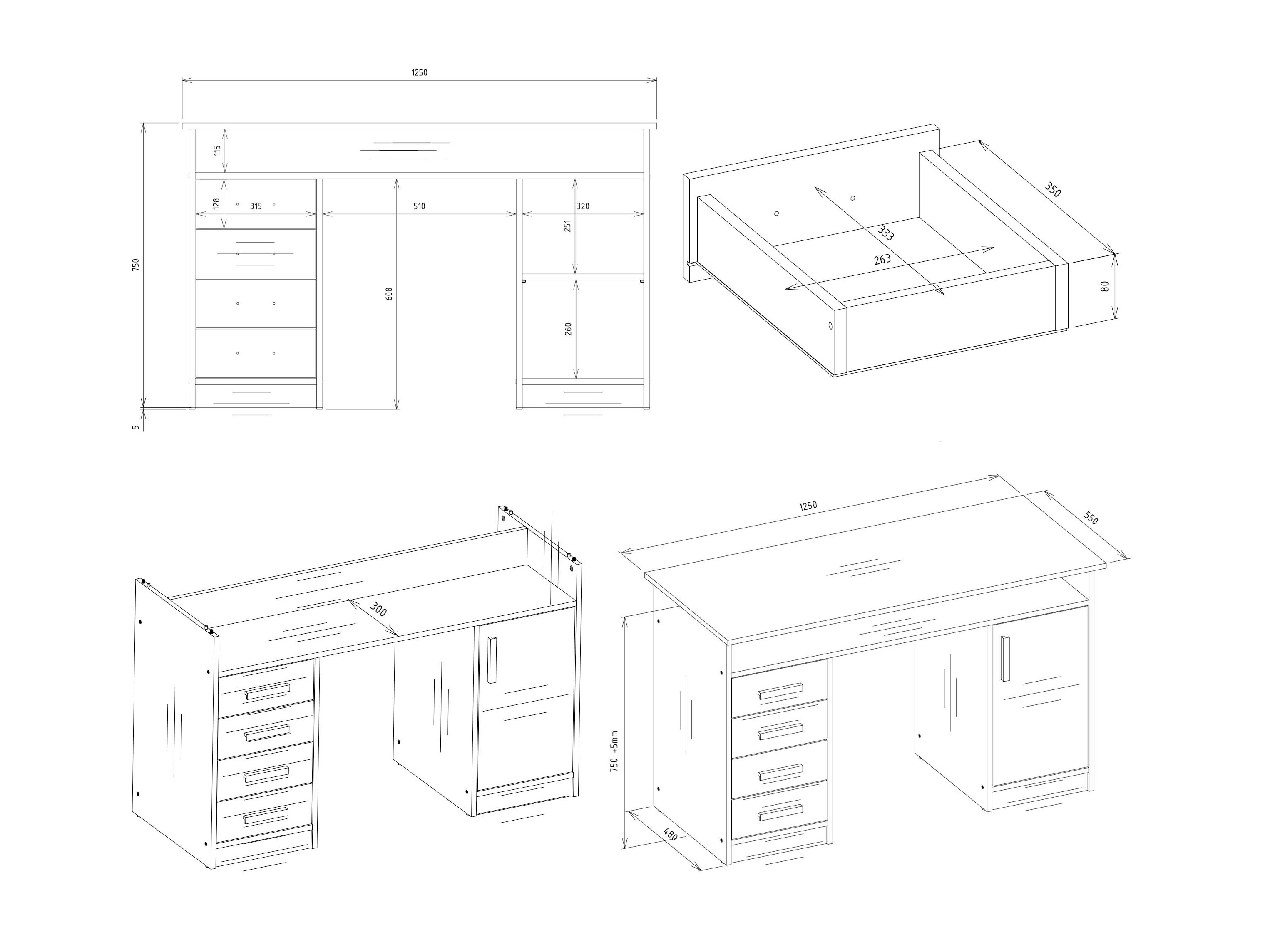 Mesa de oficina Mandeville 329 (Artisan aok)