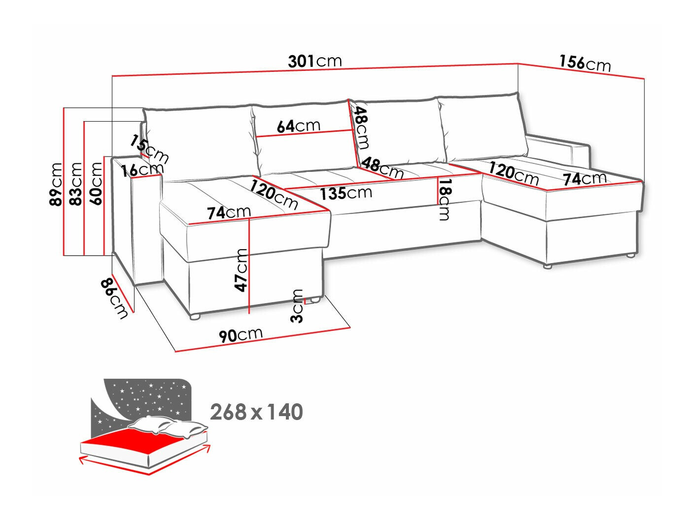 Sofá rinconero Providence 143 (Montana 101 + MDL 5)