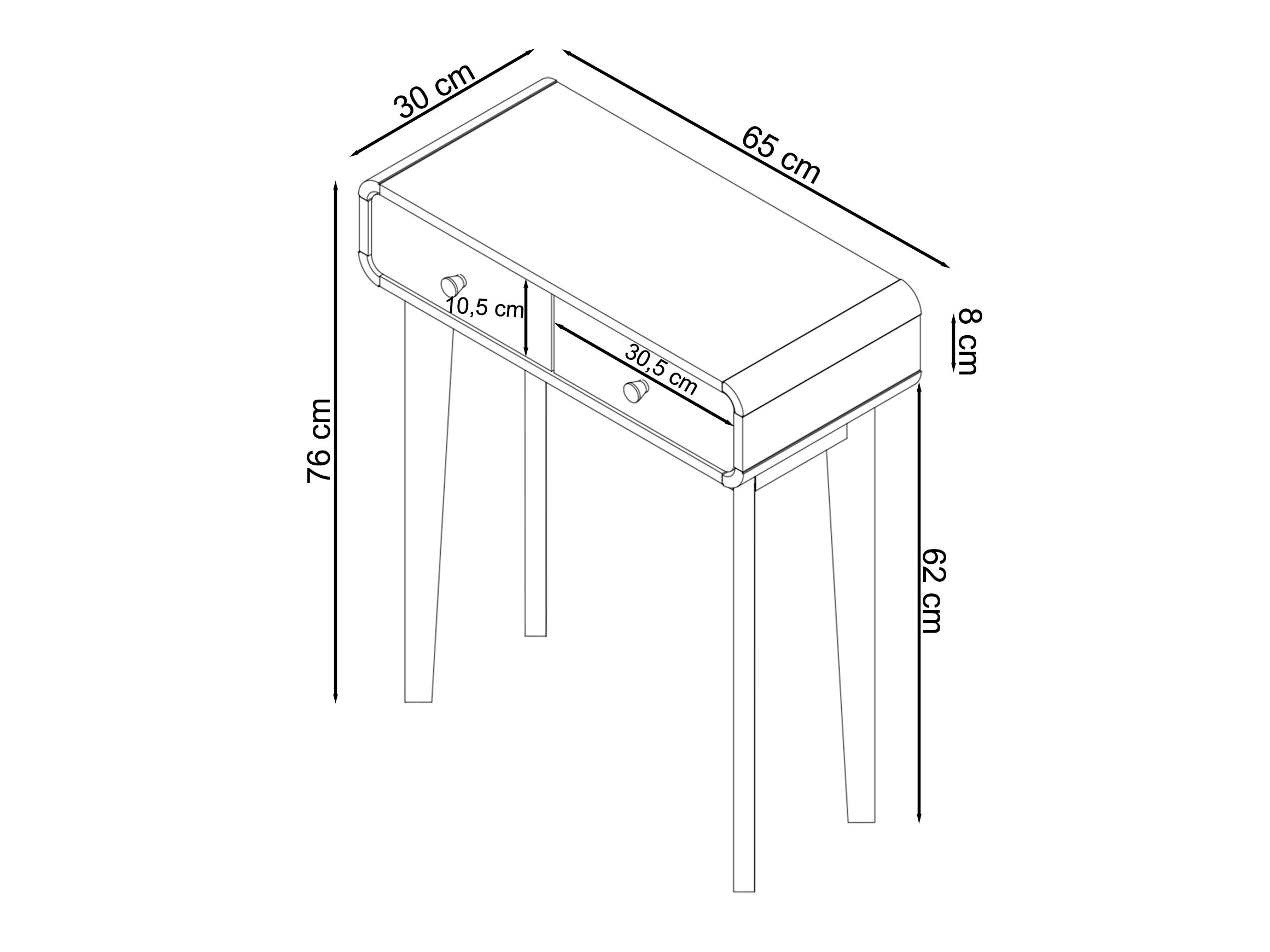Consola Elbtena 106 (Blanco + Roble)
