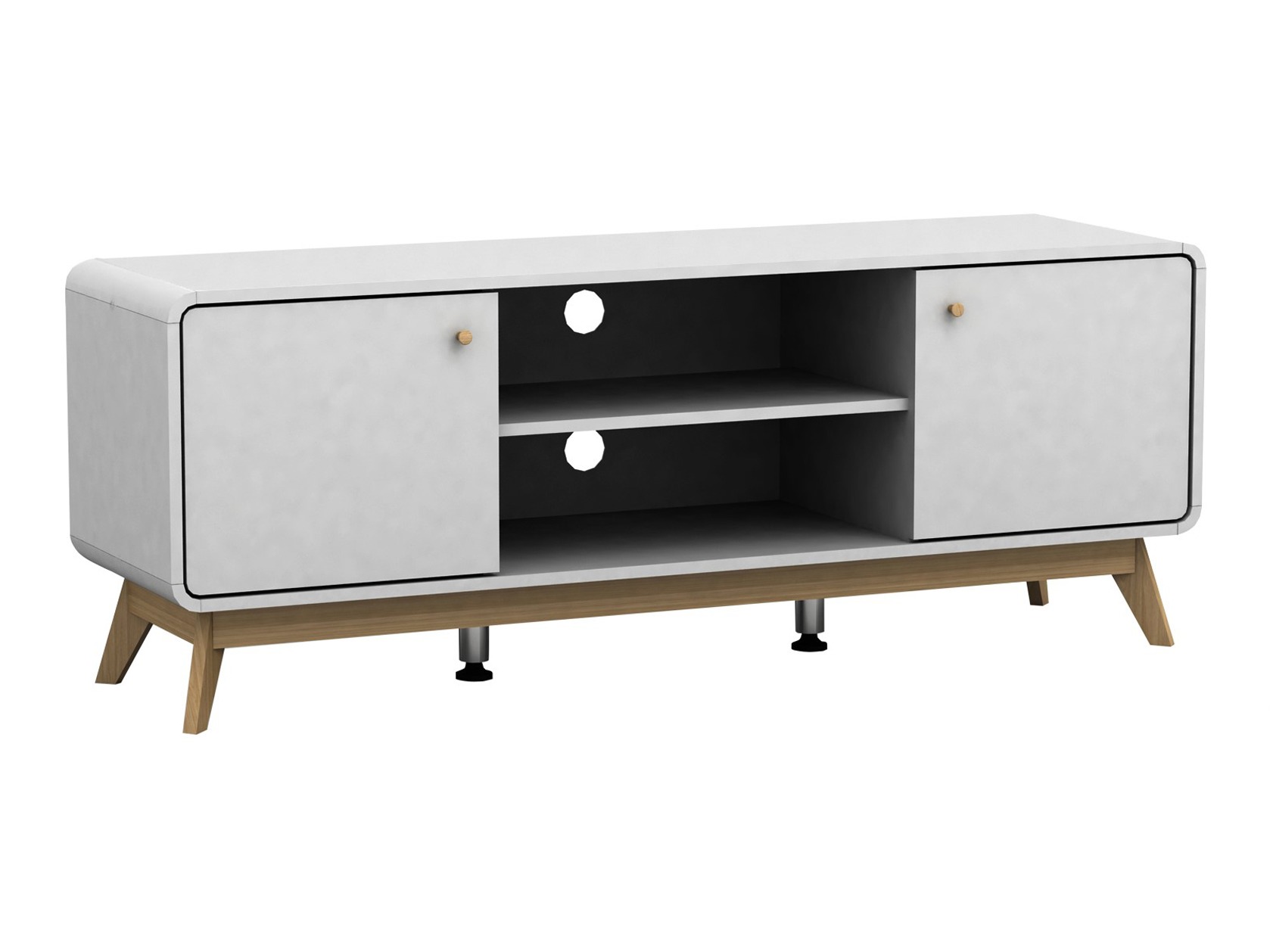Mueble TV Elbtena 107 (Blanco + Roble)