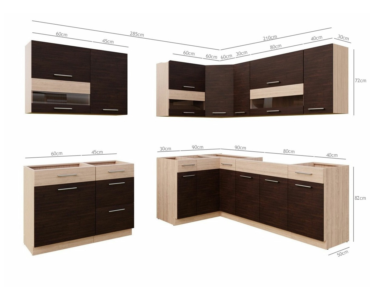 Conjunto de cocina modular Mode Dark 130