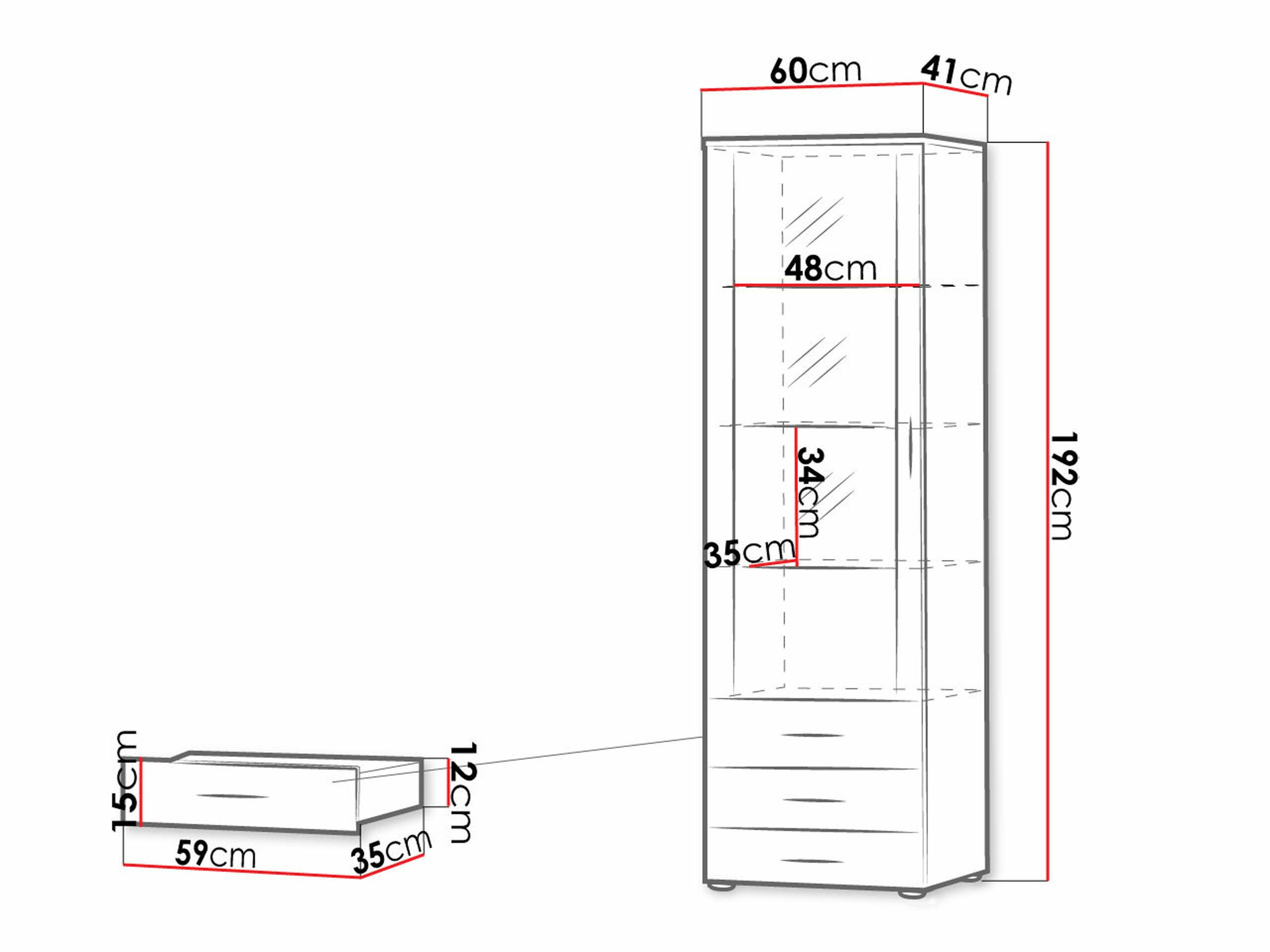 Estantería Tornola 102 (Blanco + Blanco brillante)