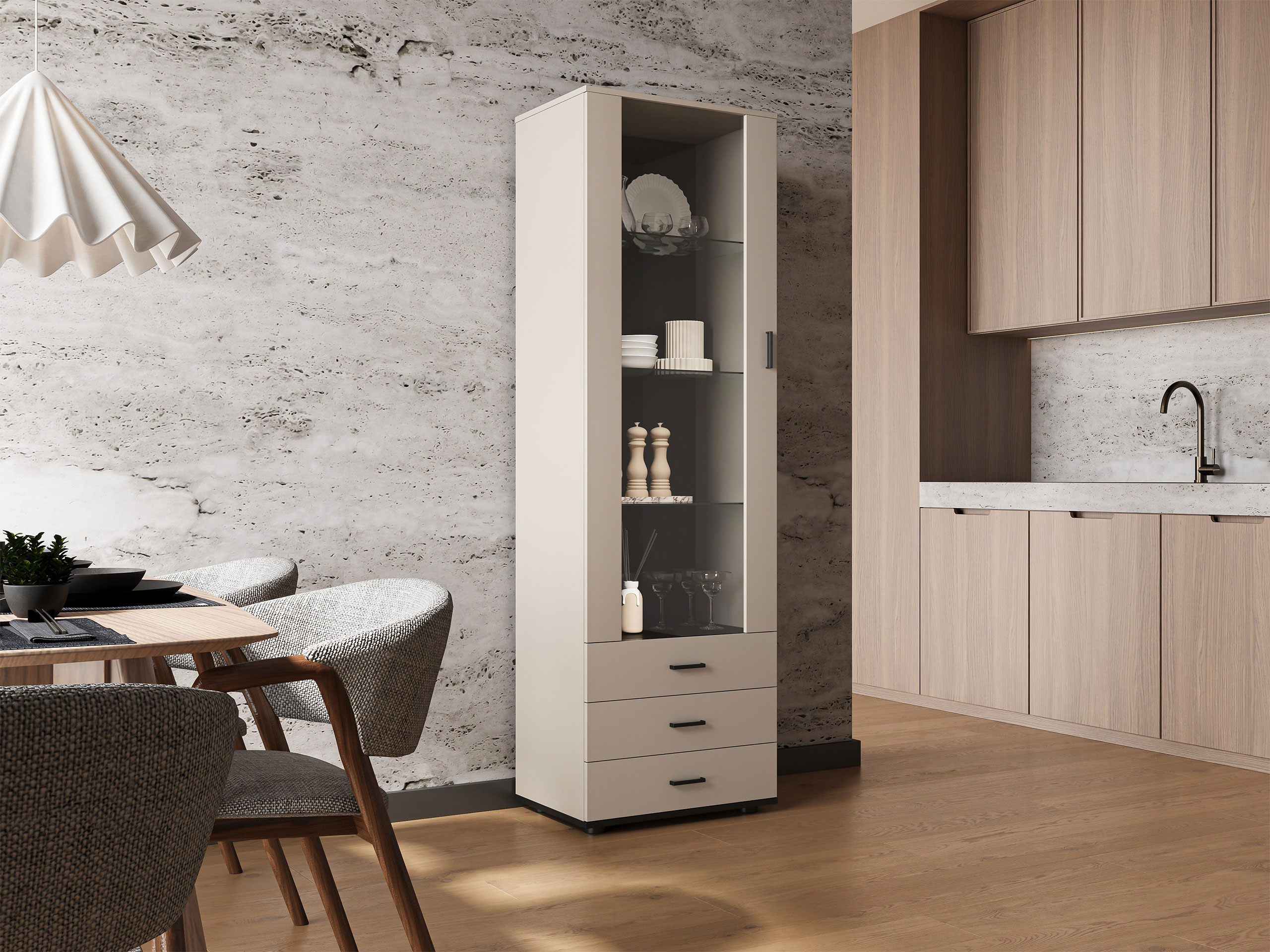 Estantería Tornola 102 (Cachemira + Negro)