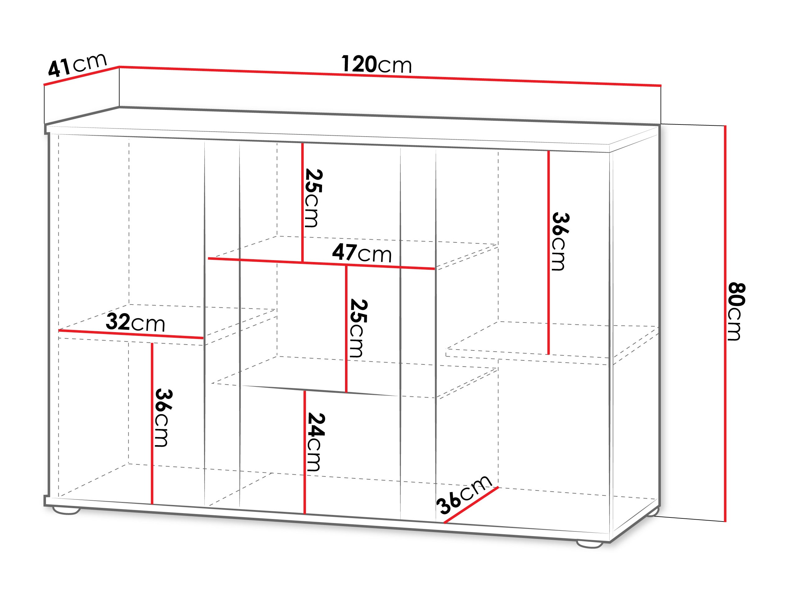 Aparador Tornola 106 (Cachemira + Negro)