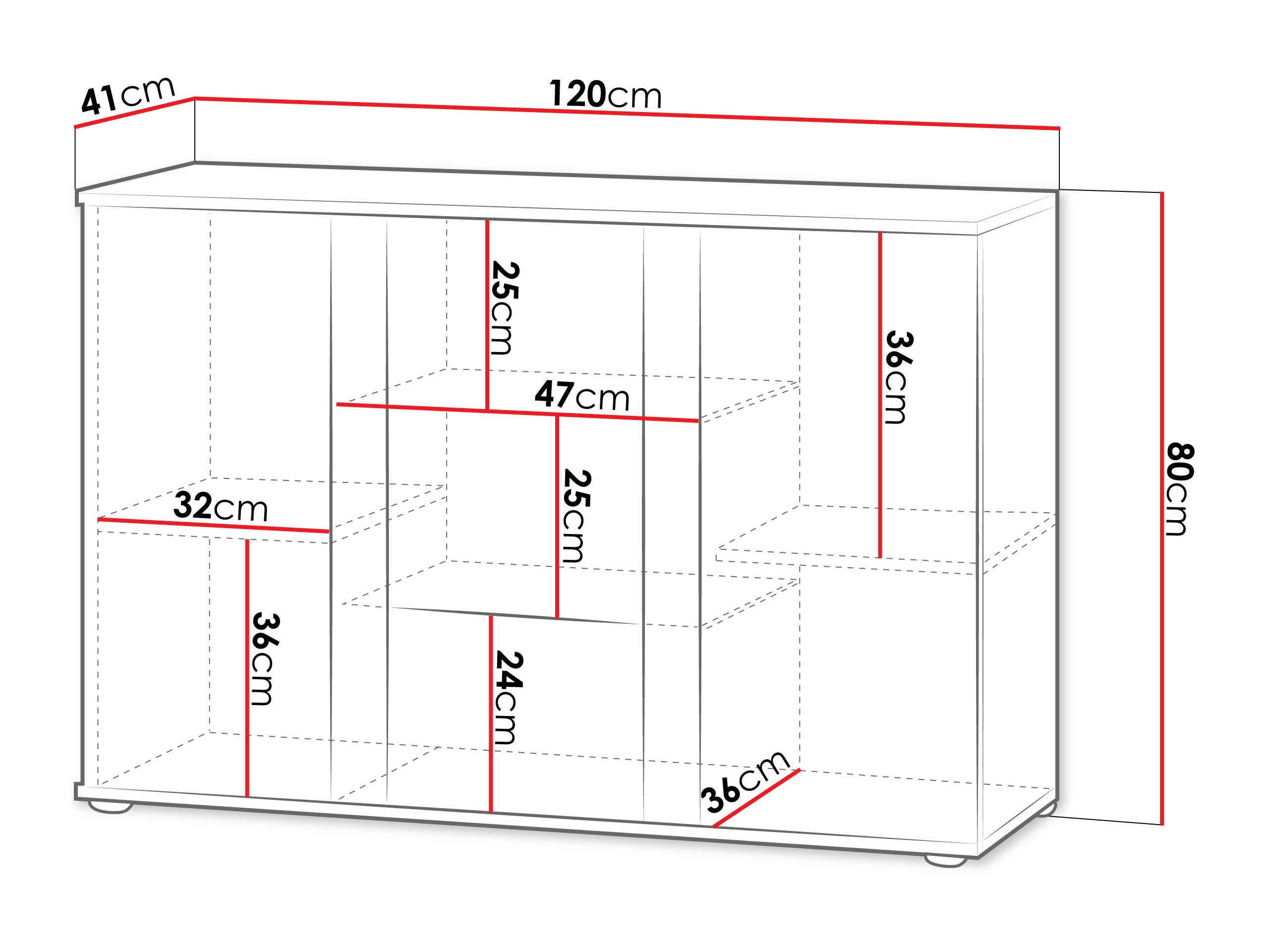 Aparador Tornola 106 (Cachemira + Negro)