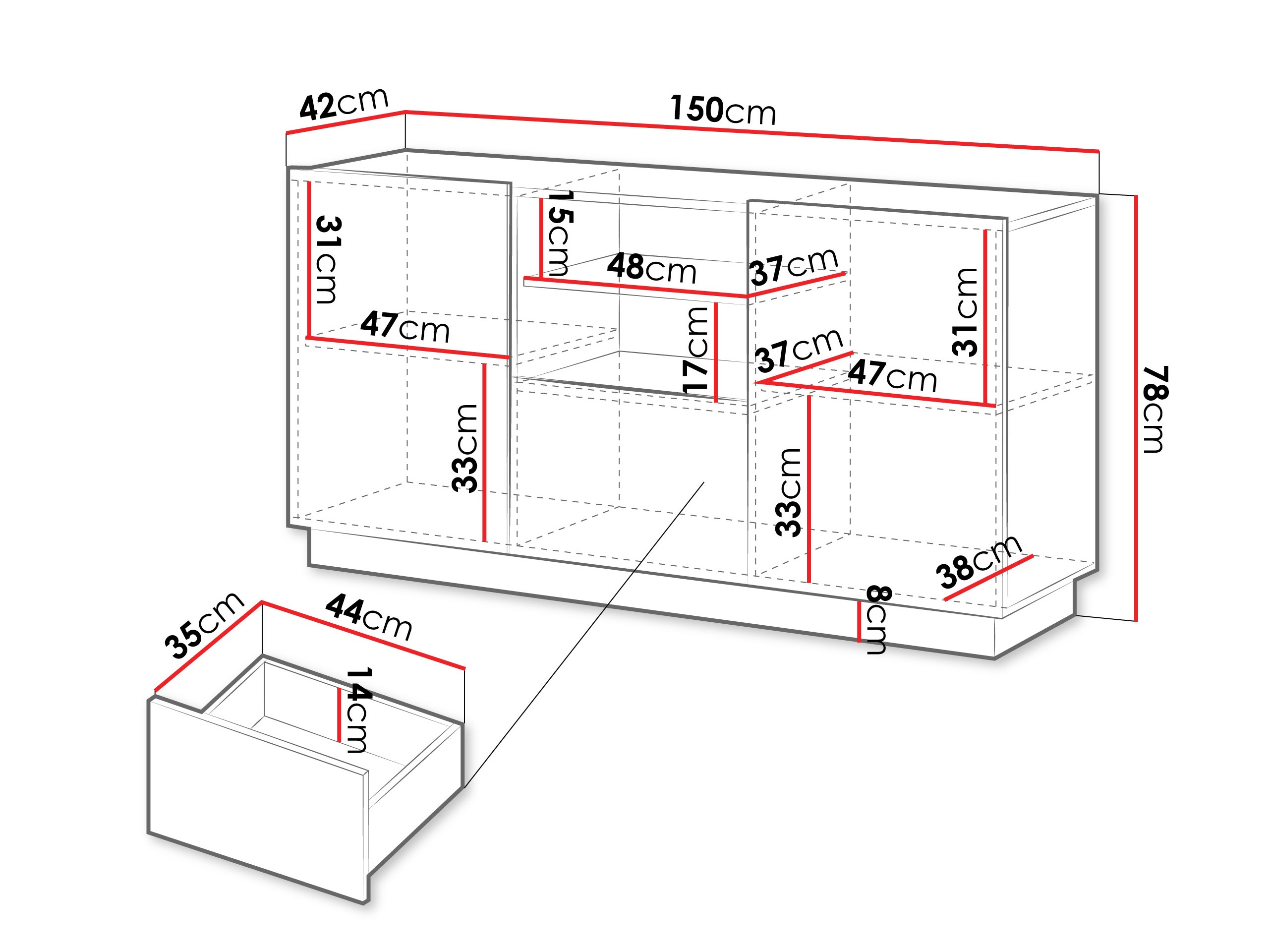 Cómoda Lusonu 100 (Blanco)