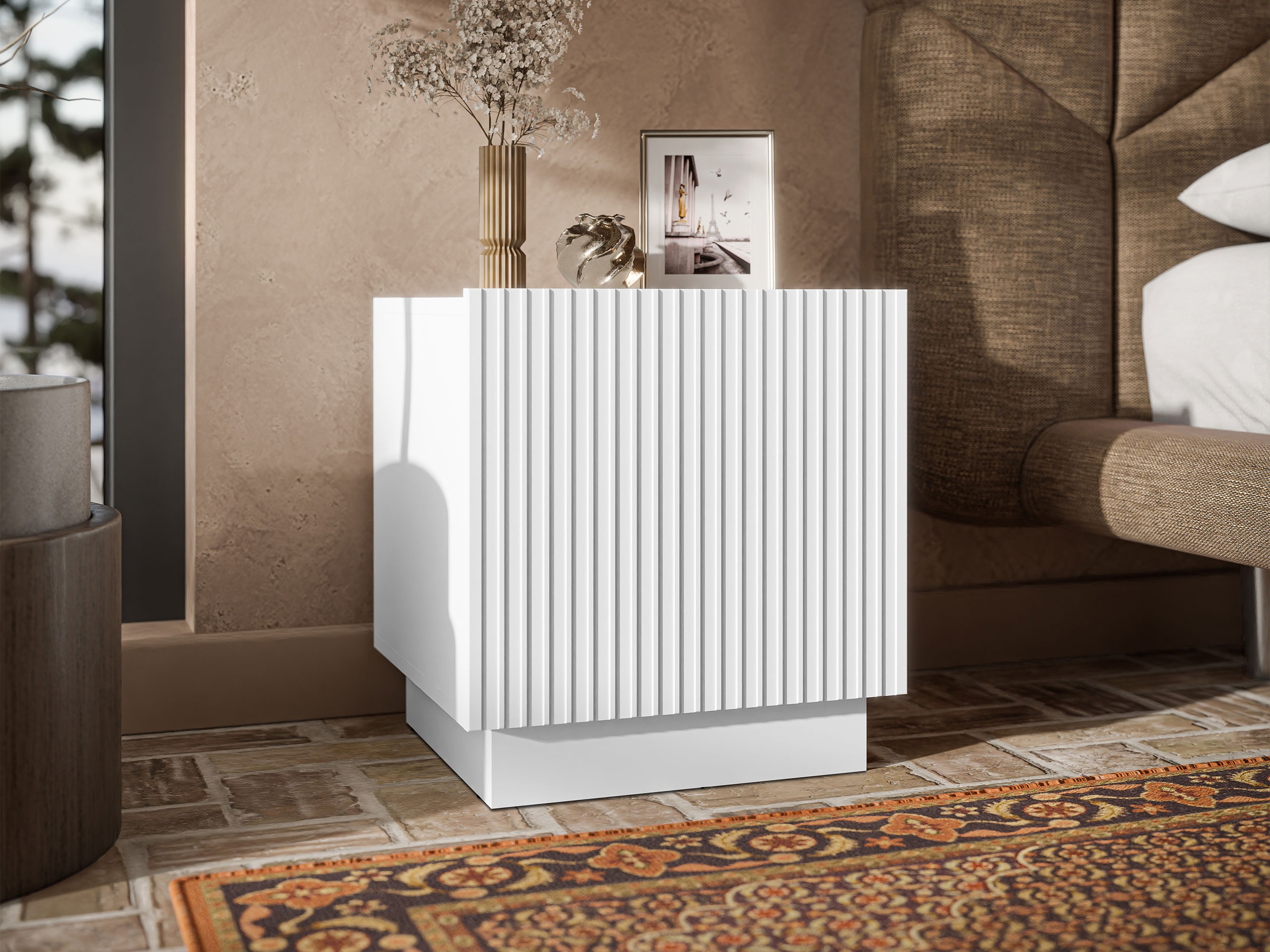 Conjunto de mesitas de noche Lingua (Blanco)