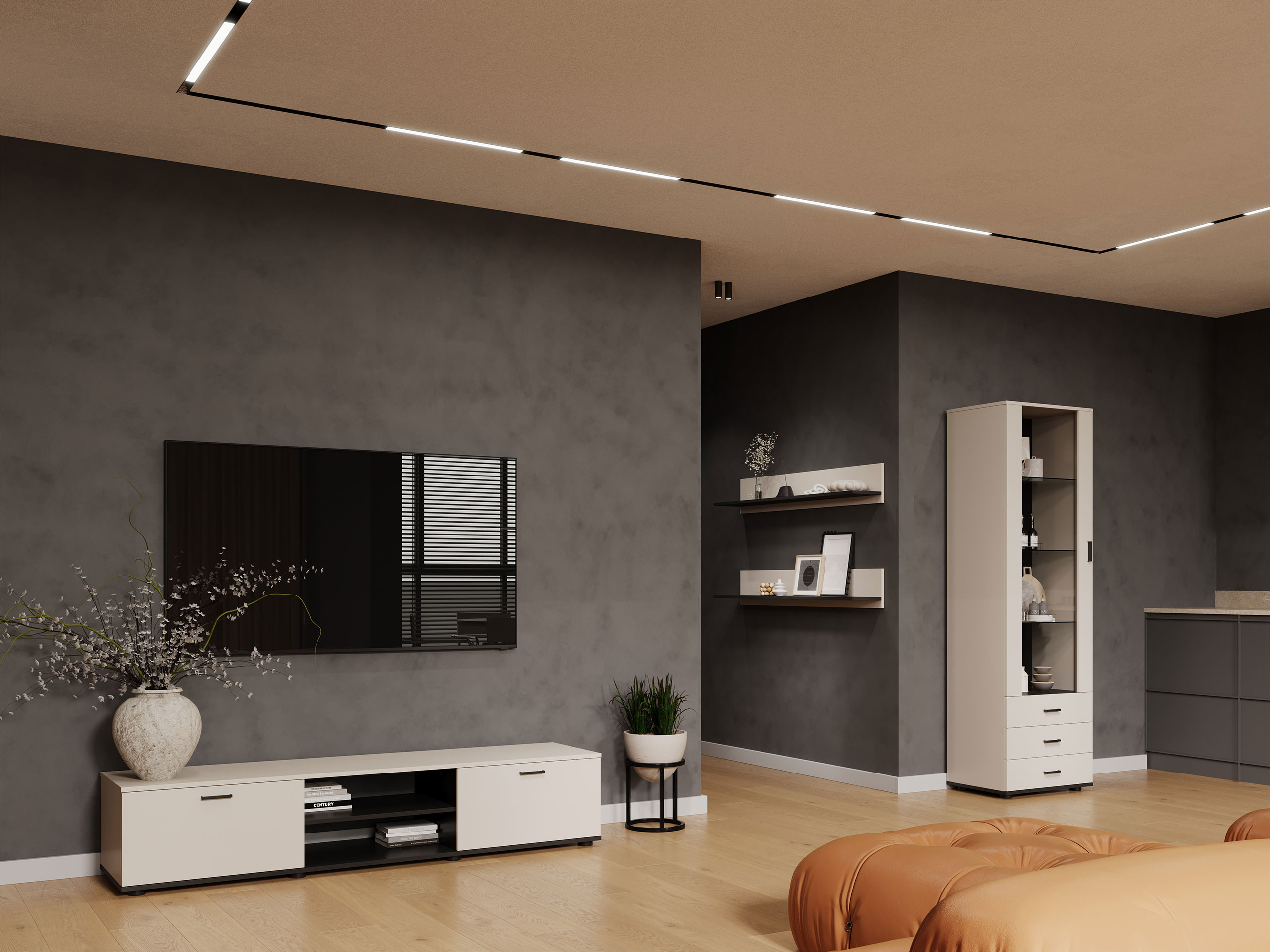 Conjunto de salón Tornola 107 (Cachemira + Negro)