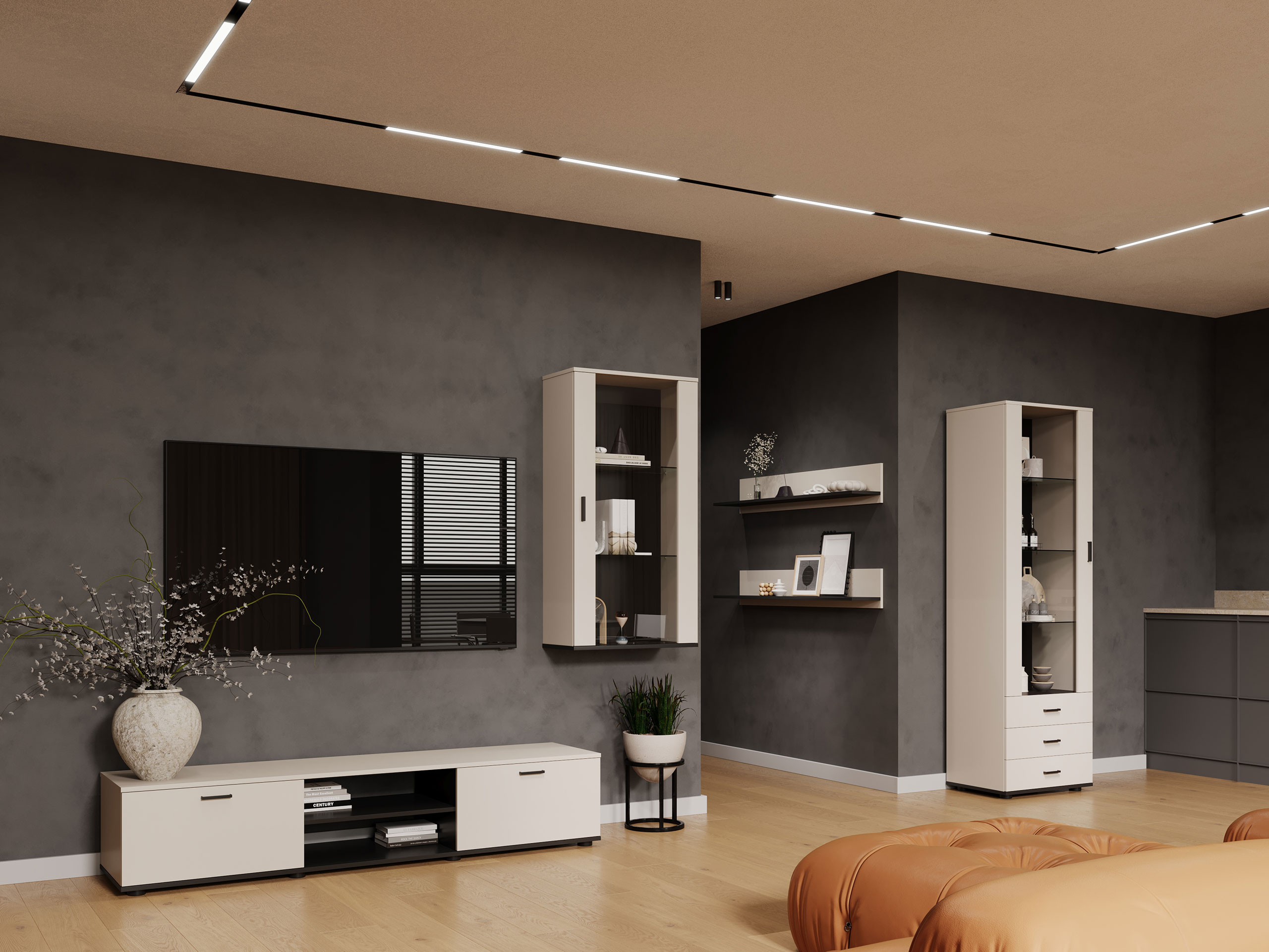 Conjunto de salón Tornola 114 (Cachemira + Negro)