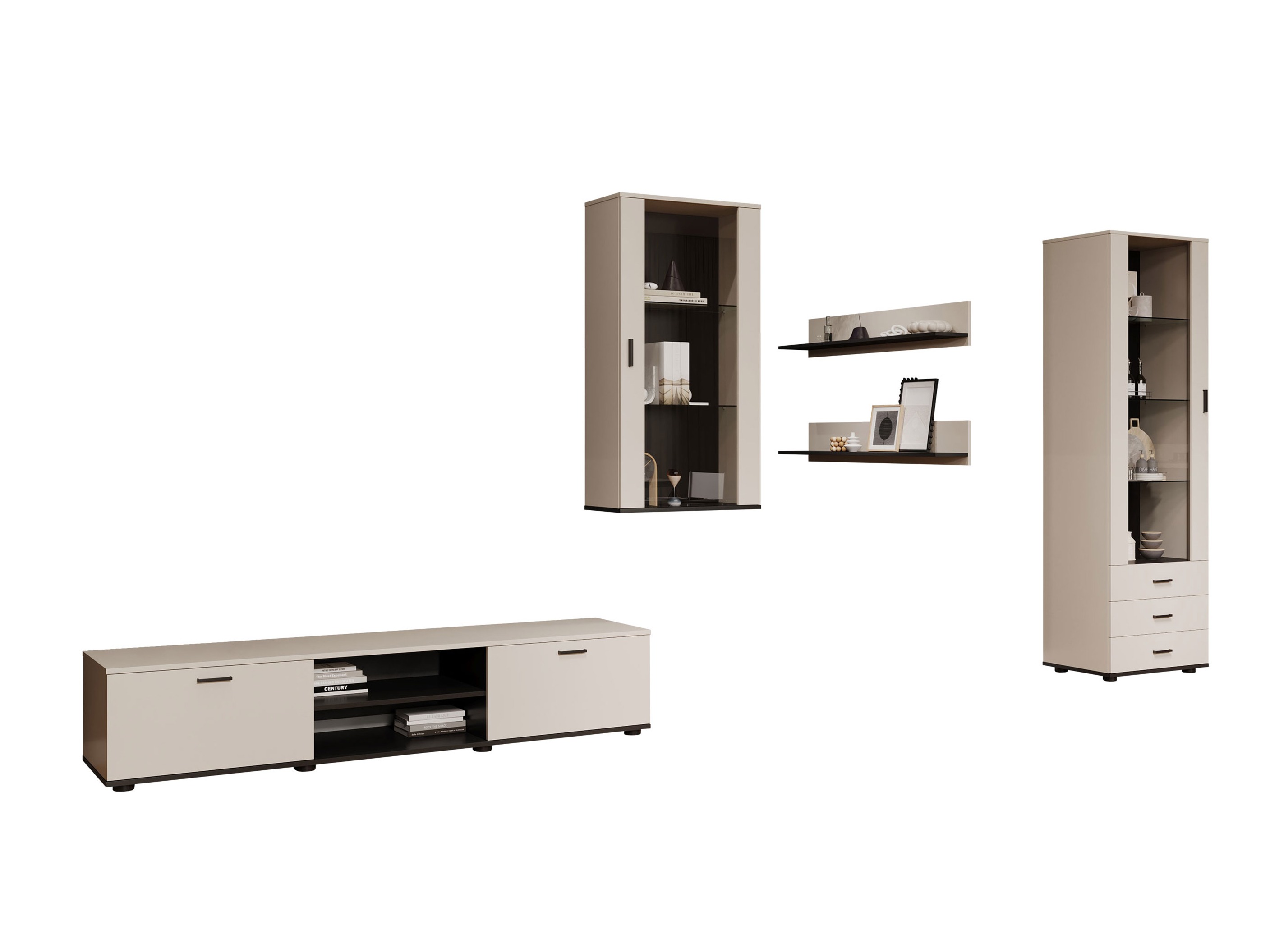 Conjunto de salón Tornola 114 (Cachemira + Negro)