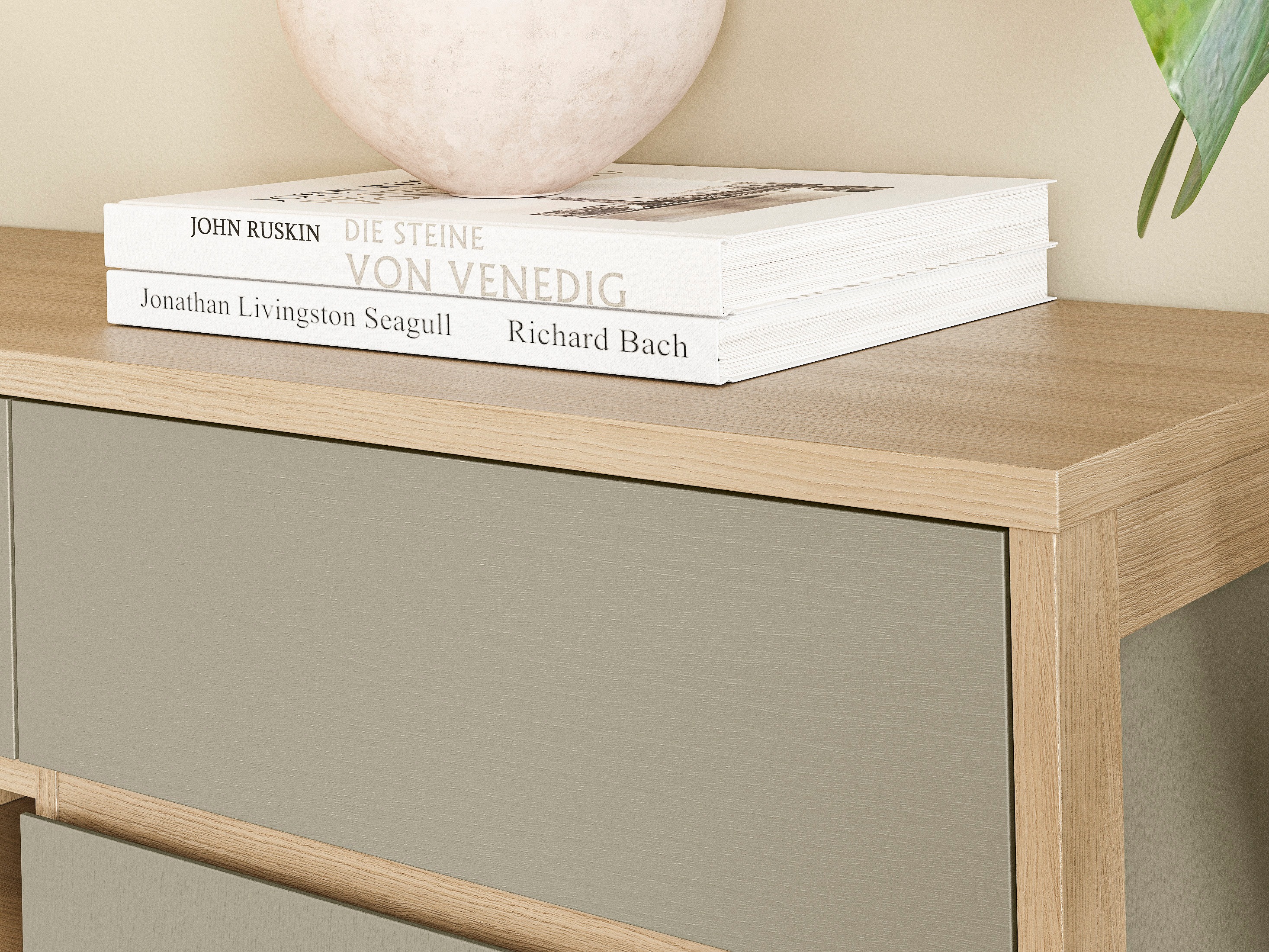 Aparador Fermaru 106 (Verde polvoriento + Roble)