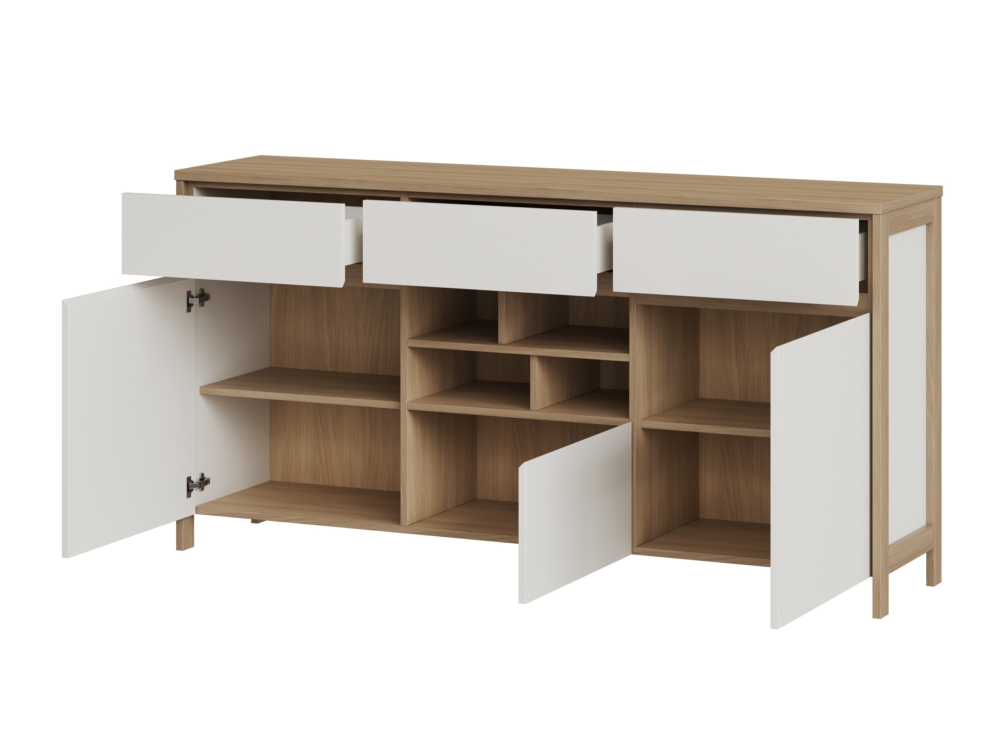 Cómoda Fermaru 104 (Blanco + Roble)