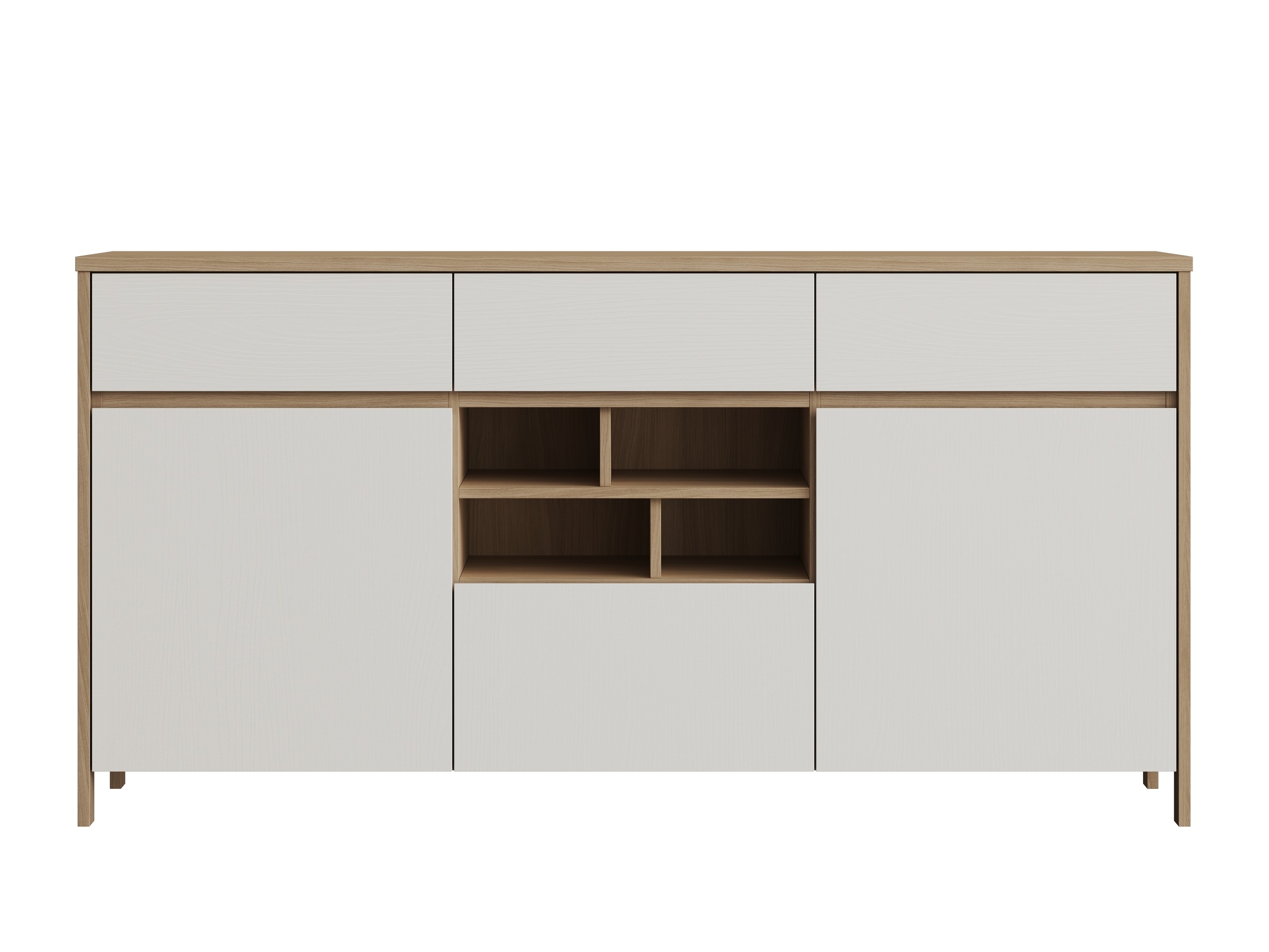 Cómoda Fermaru 104 (Blanco + Roble)