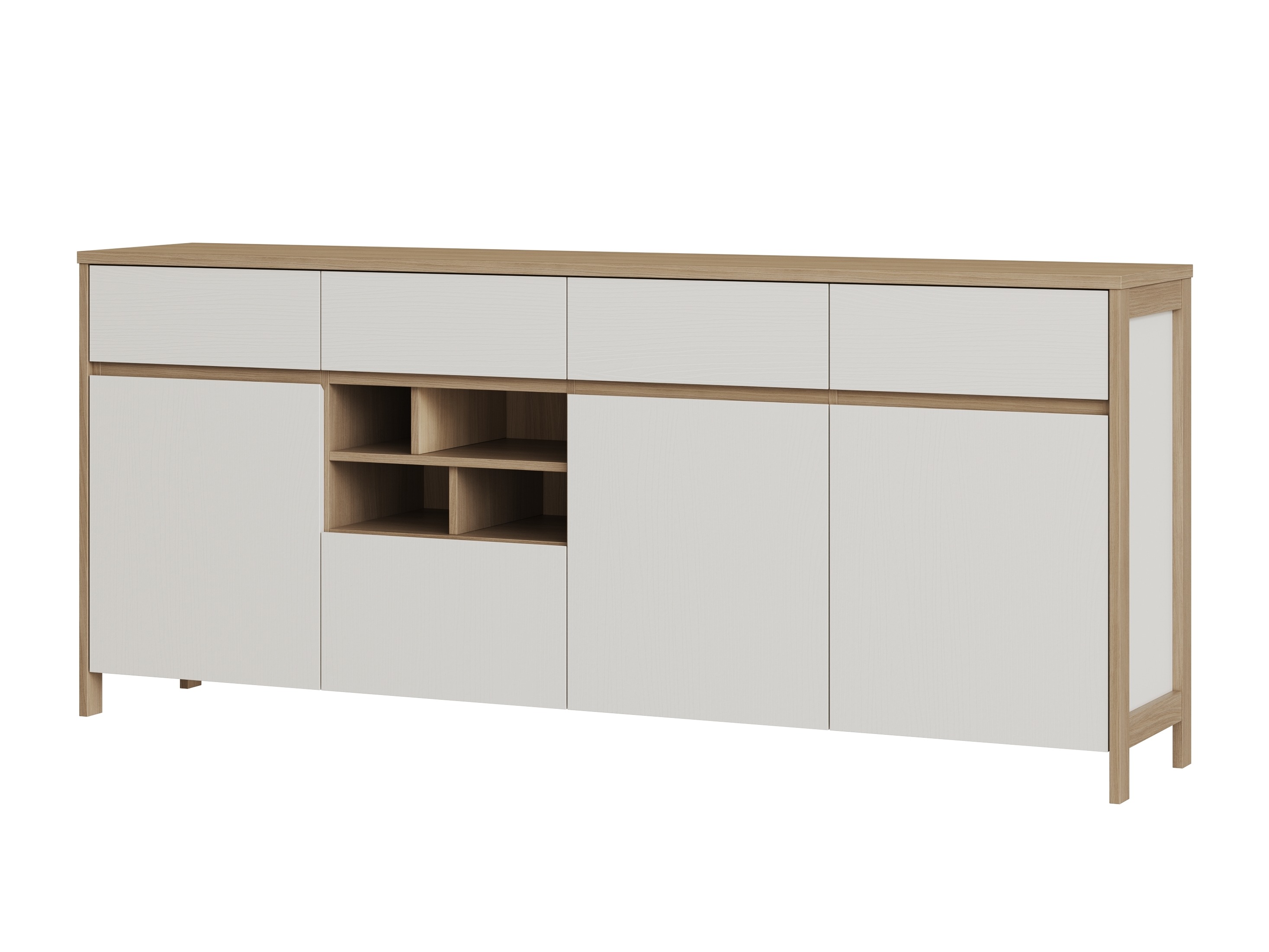 Cómoda Fermaru 105 (Blanco + Roble)