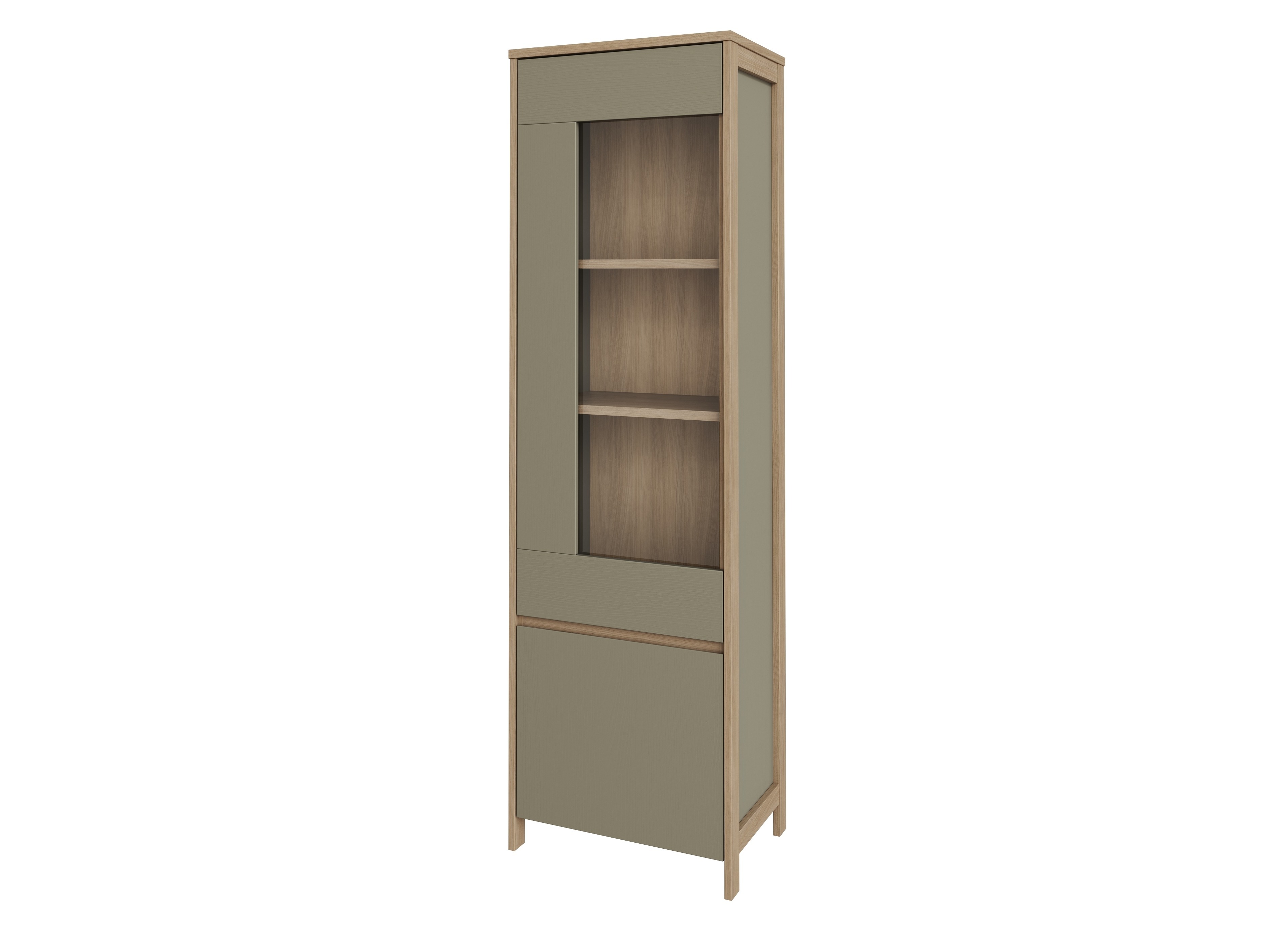 Estantería Fermaru 101 (Verde polvoriento + Roble)