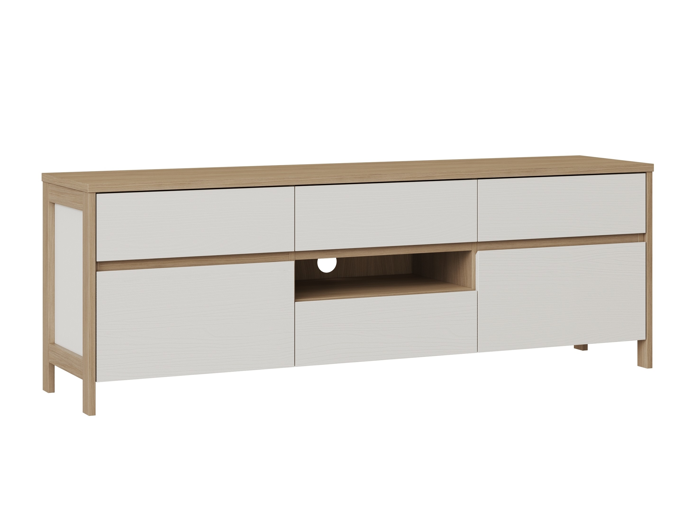 Mueble TV Fermaru 102 (Blanco + Roble)