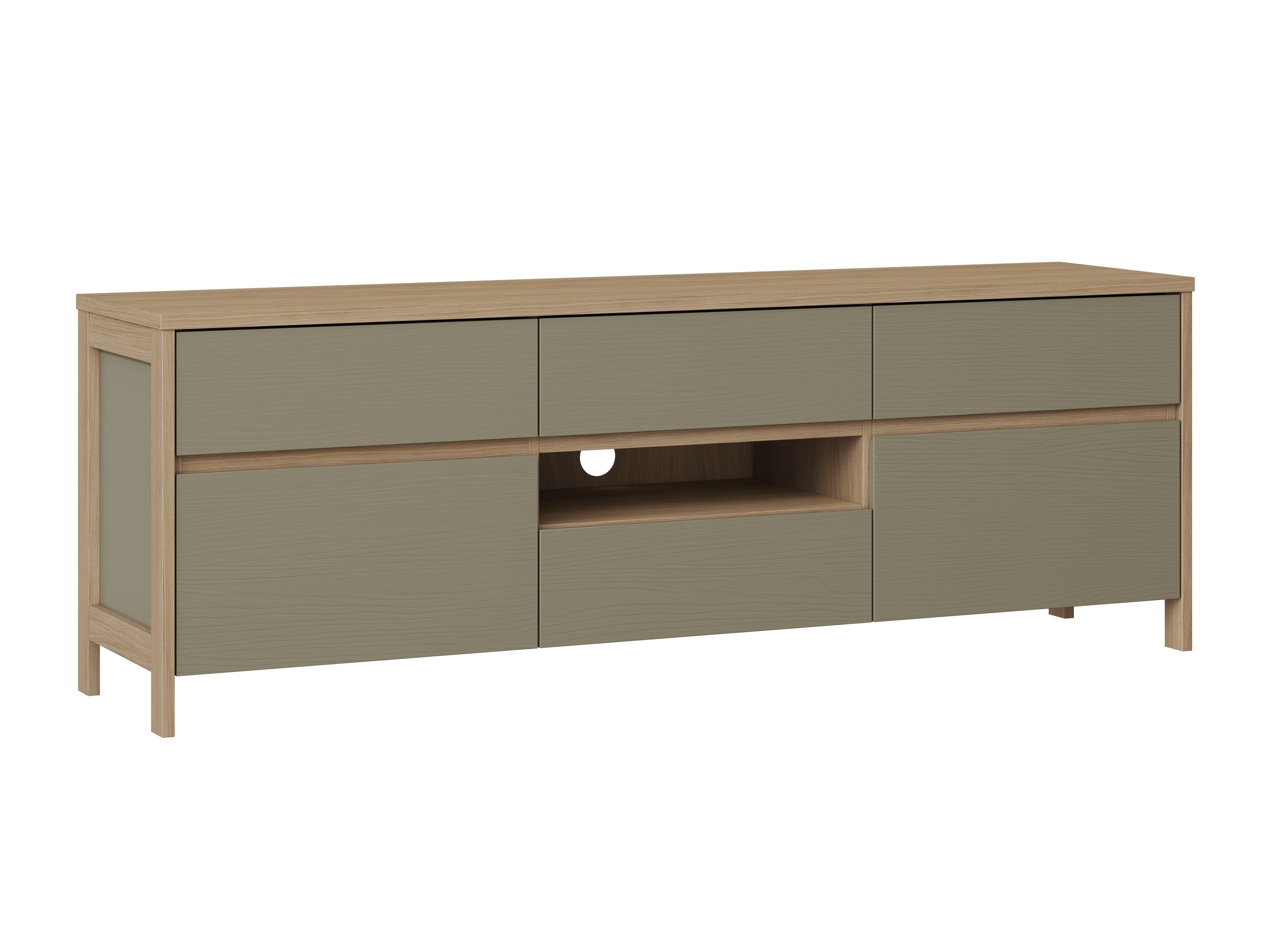 Mueble TV Fermaru 102 (Verde polvoriento + Roble)