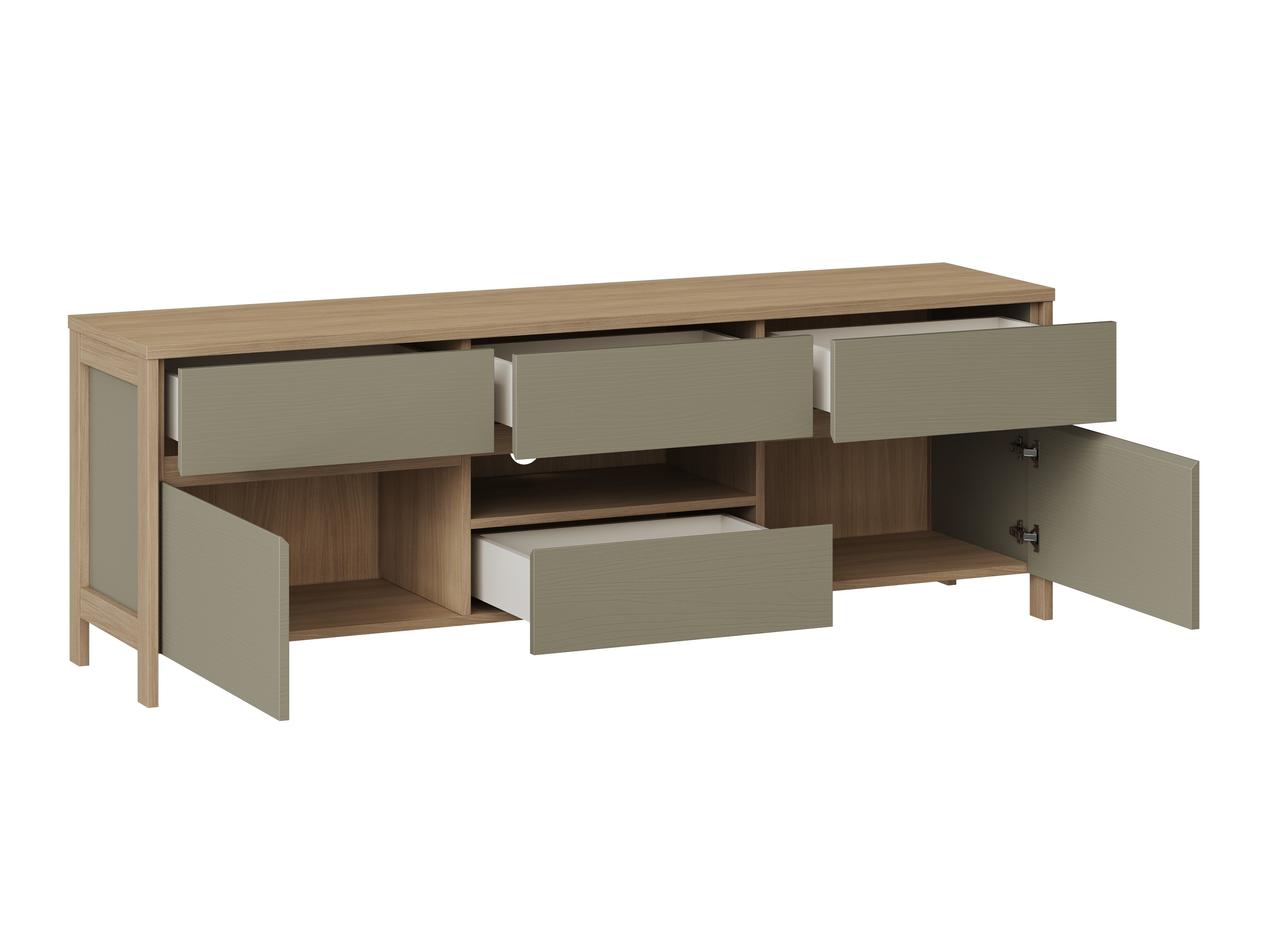 Mueble TV Fermaru 102 (Verde polvoriento + Roble)