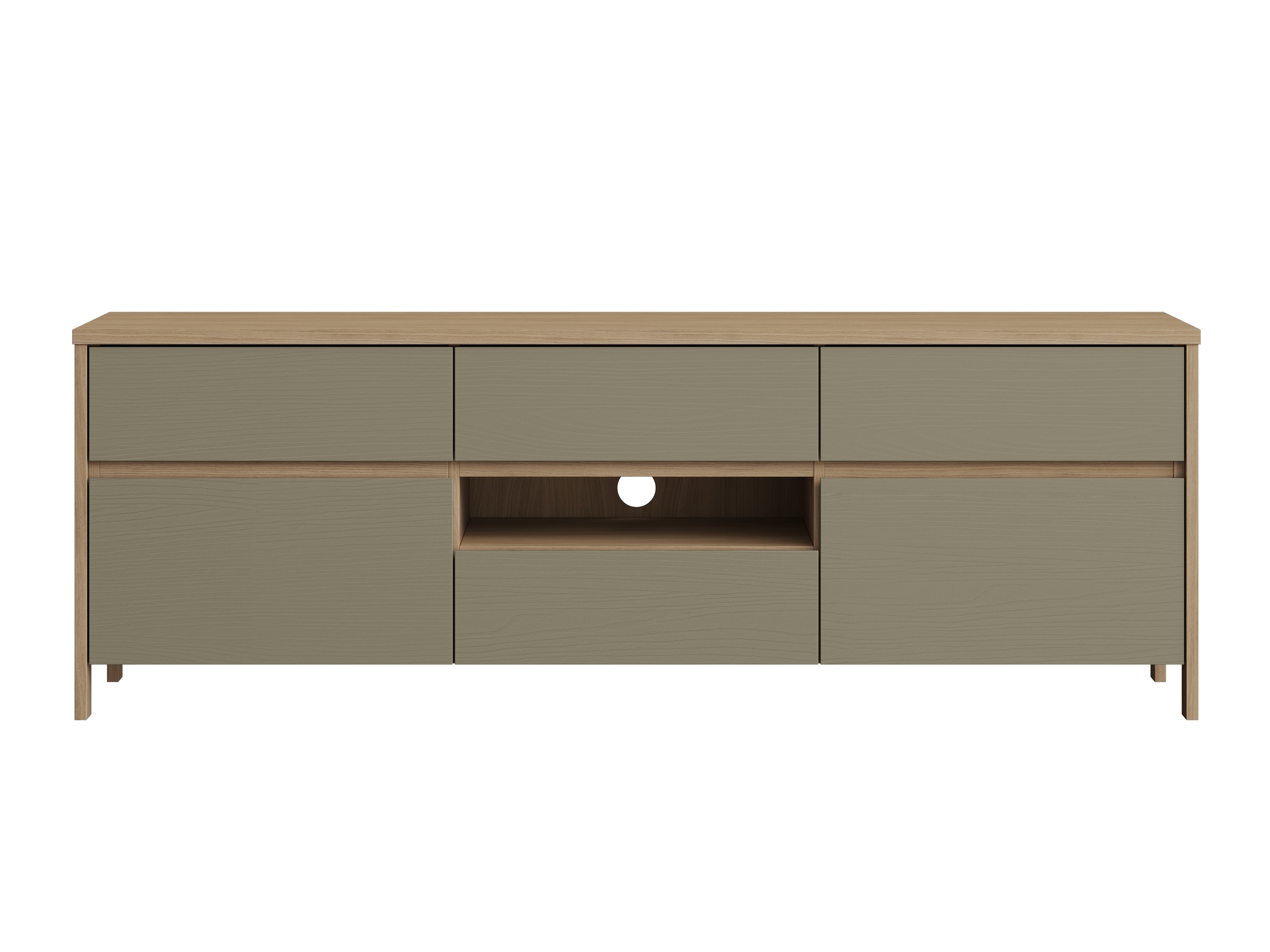 Mueble TV Fermaru 102 (Verde polvoriento + Roble)