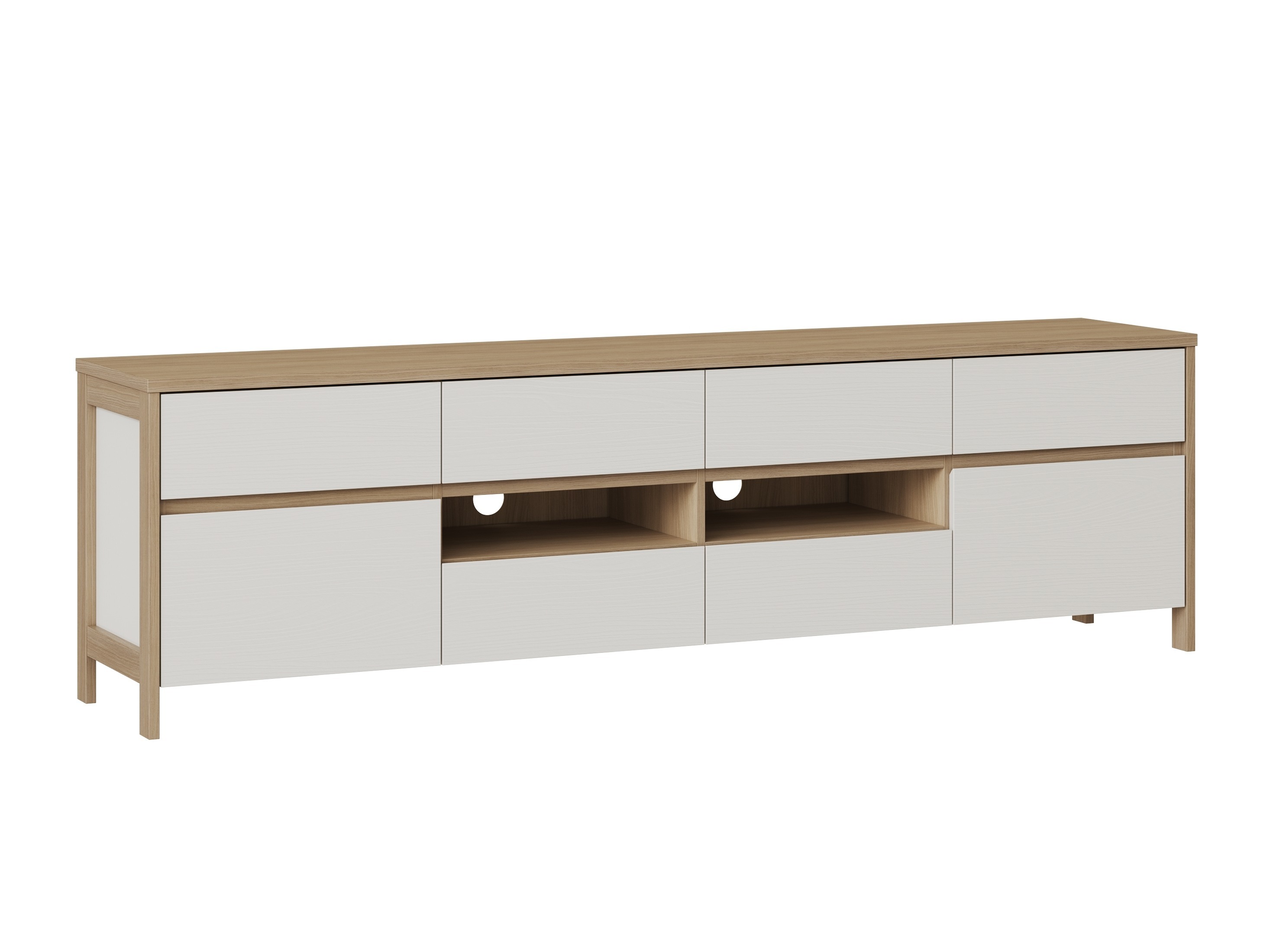 Mueble TV Fermaru 103 (Blanco + Roble)