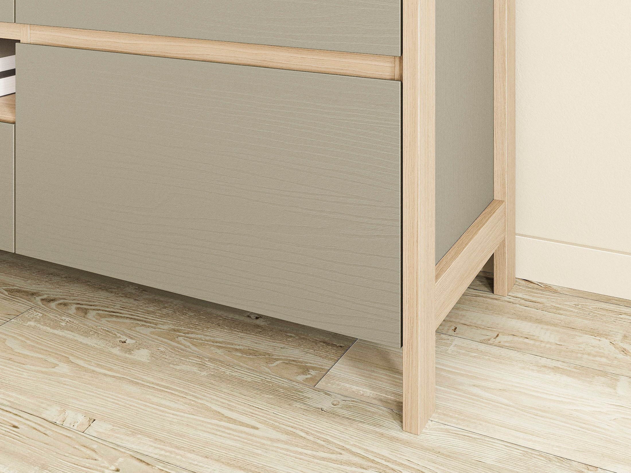 Mueble TV Fermaru 103 (Verde polvoriento + Roble)