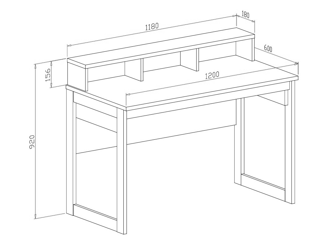 Conjunto para oficina en casa Fermaru 116 (Blanco + Roble)