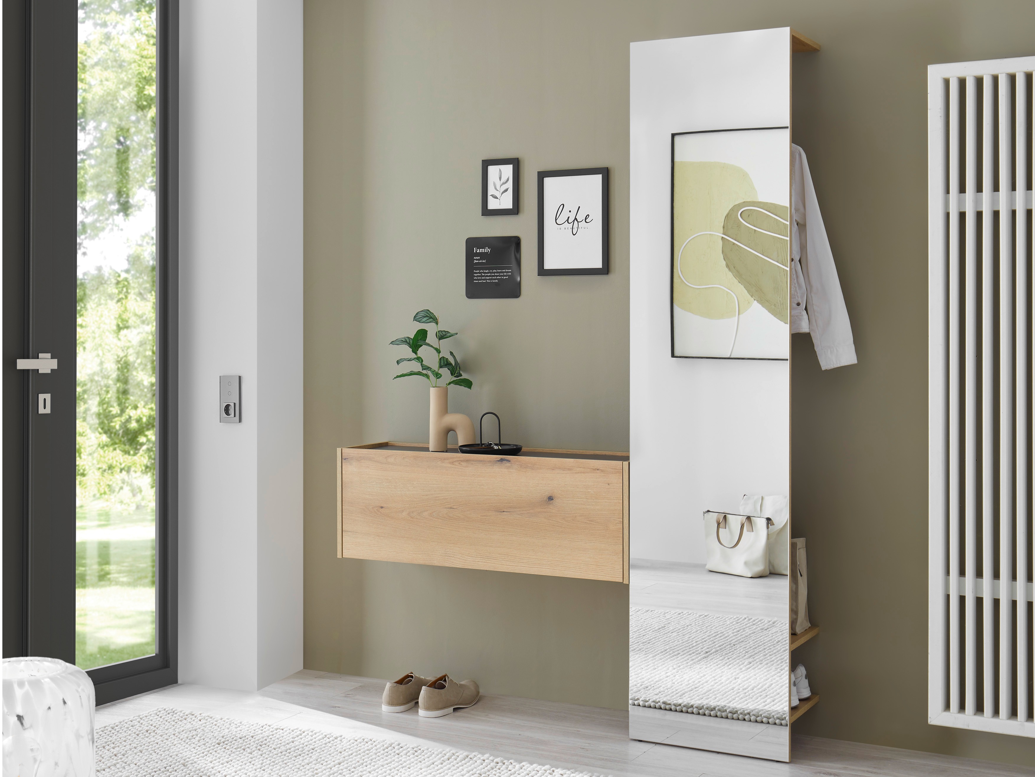 Conjunto para recibidor Elbsori 166 (Roble)