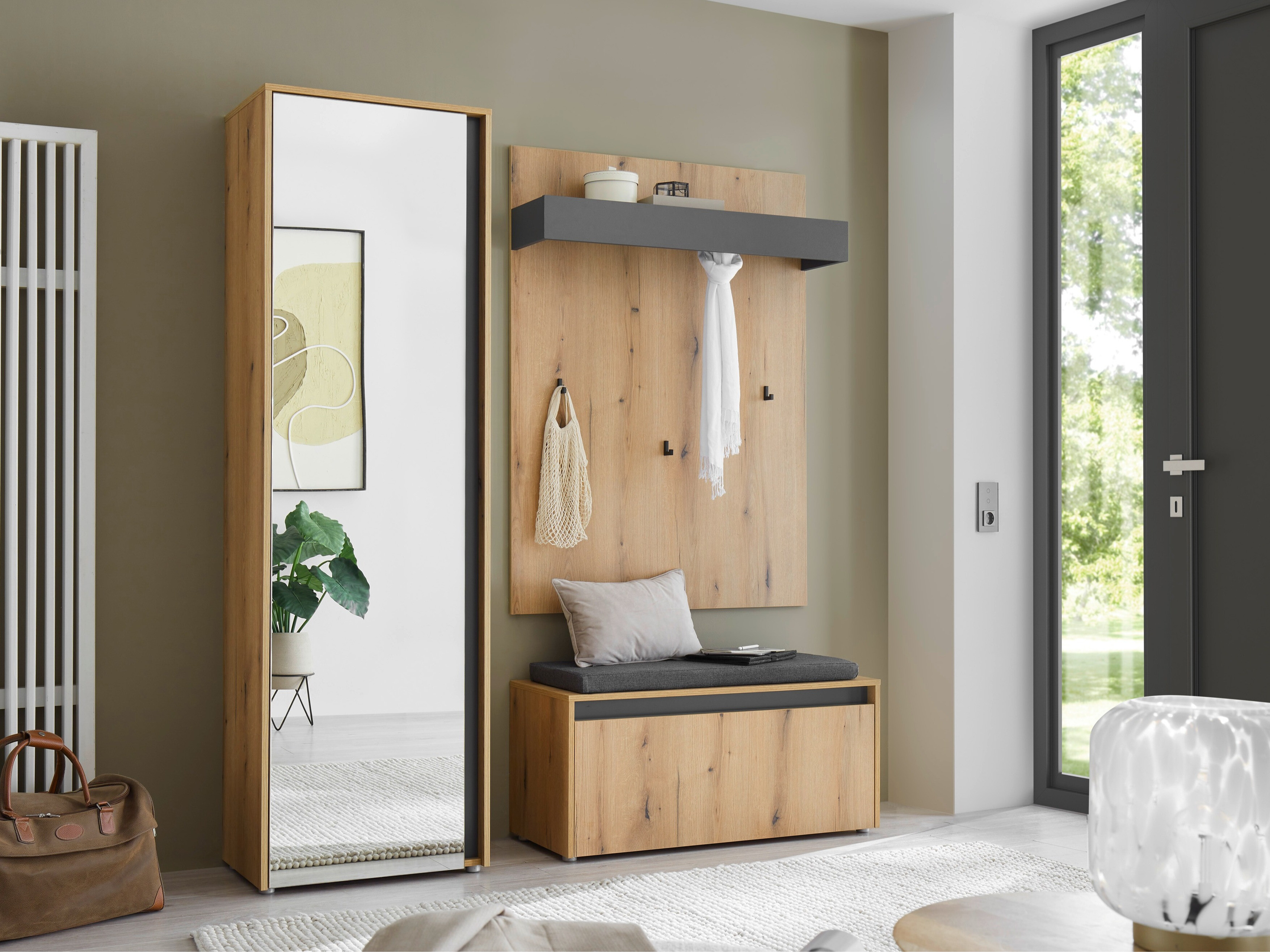 Conjunto para recibidor Elbsori 167 (Roble)