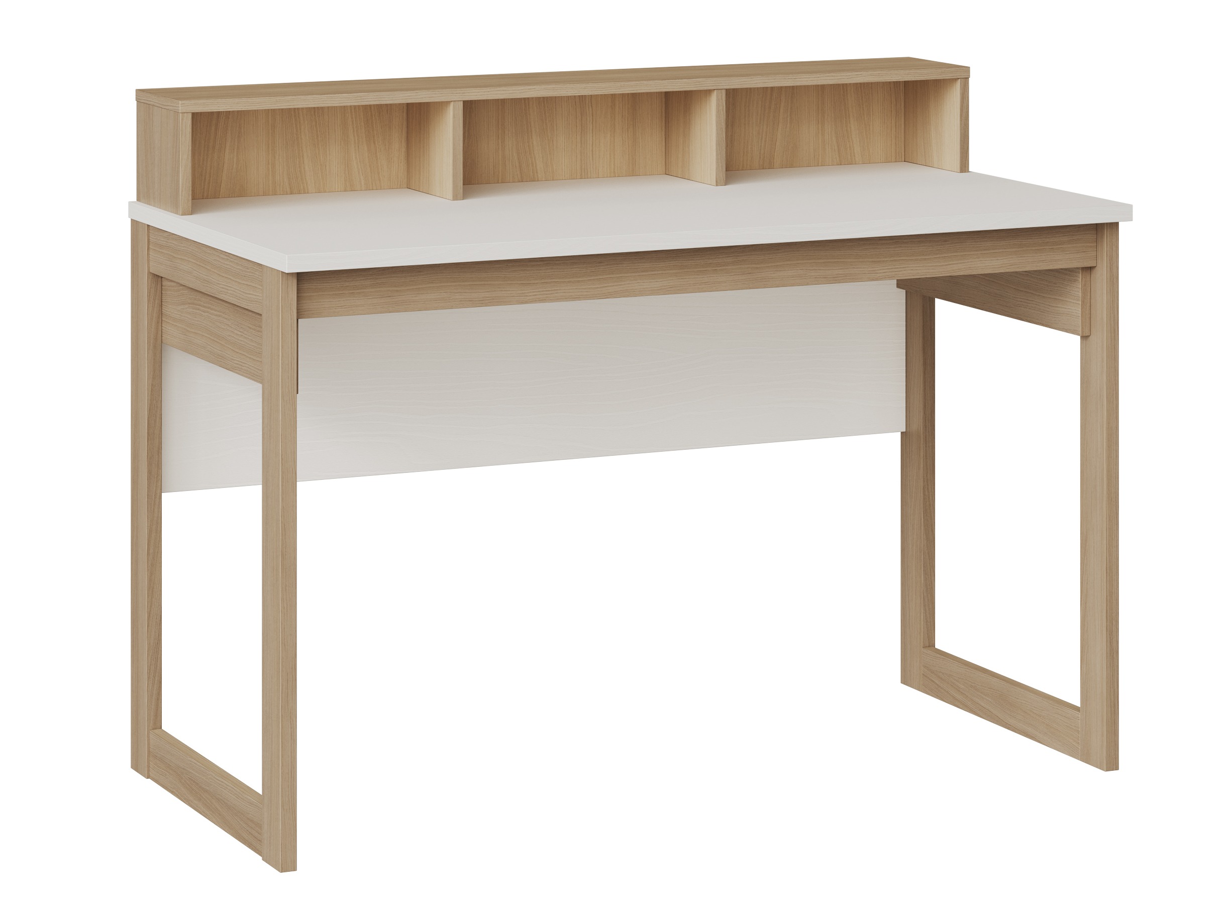 Mesa de oficina Fermaru 115 (Blanco + Roble)