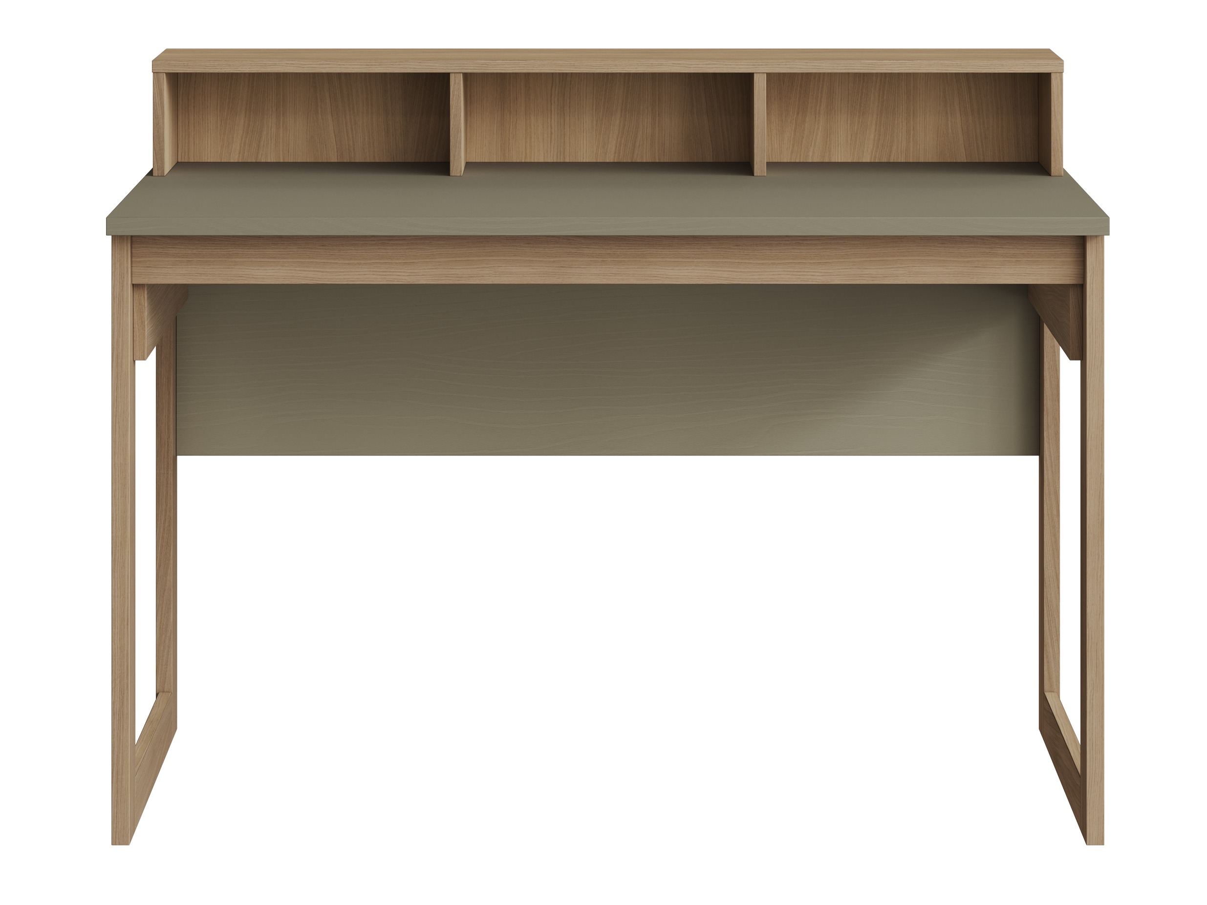 Mesa de oficina Fermaru 115 (Verde polvoriento + Roble)