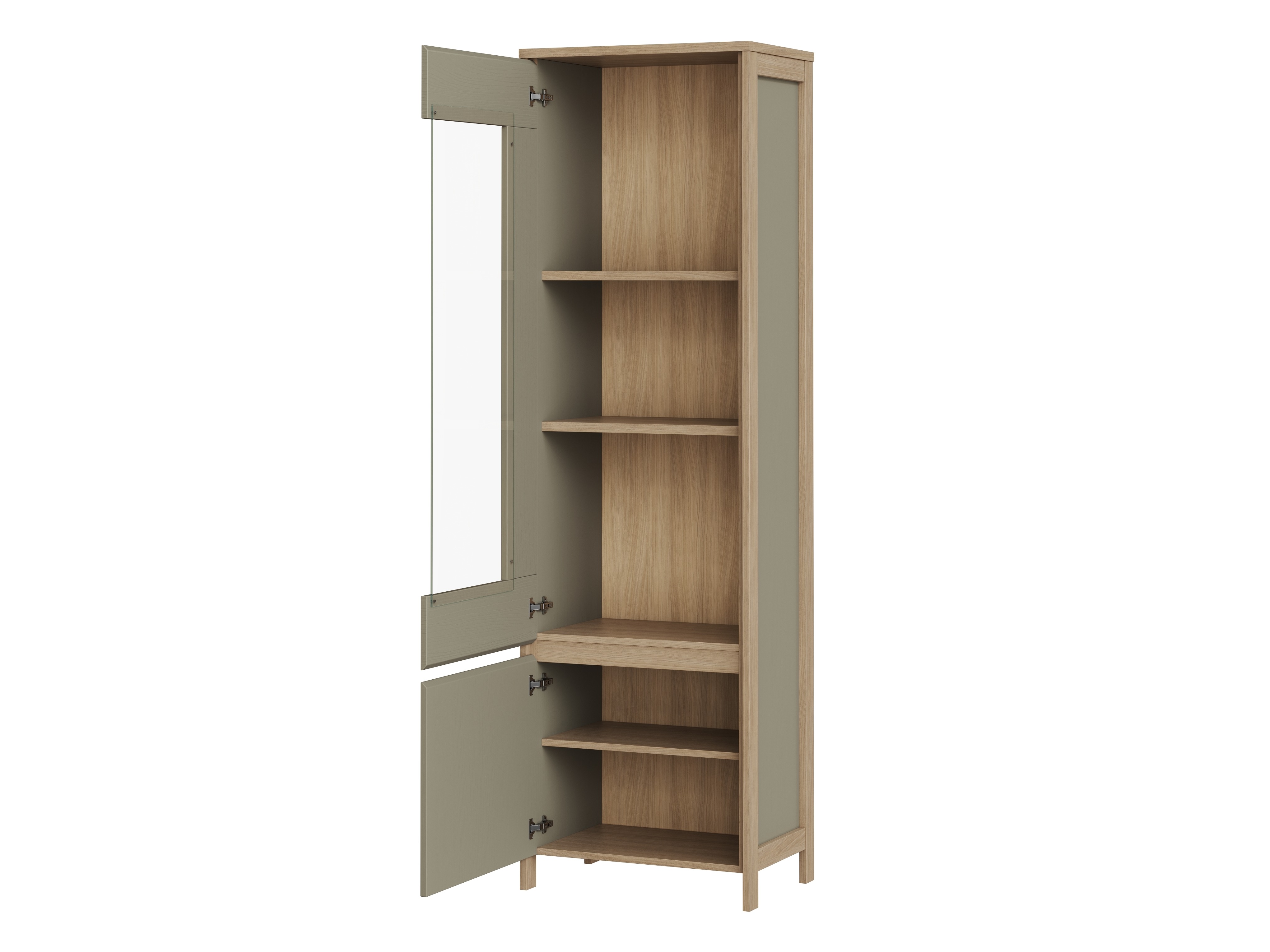 Conjunto de salón Fermaru 111 (Verde polvoriento + Roble)