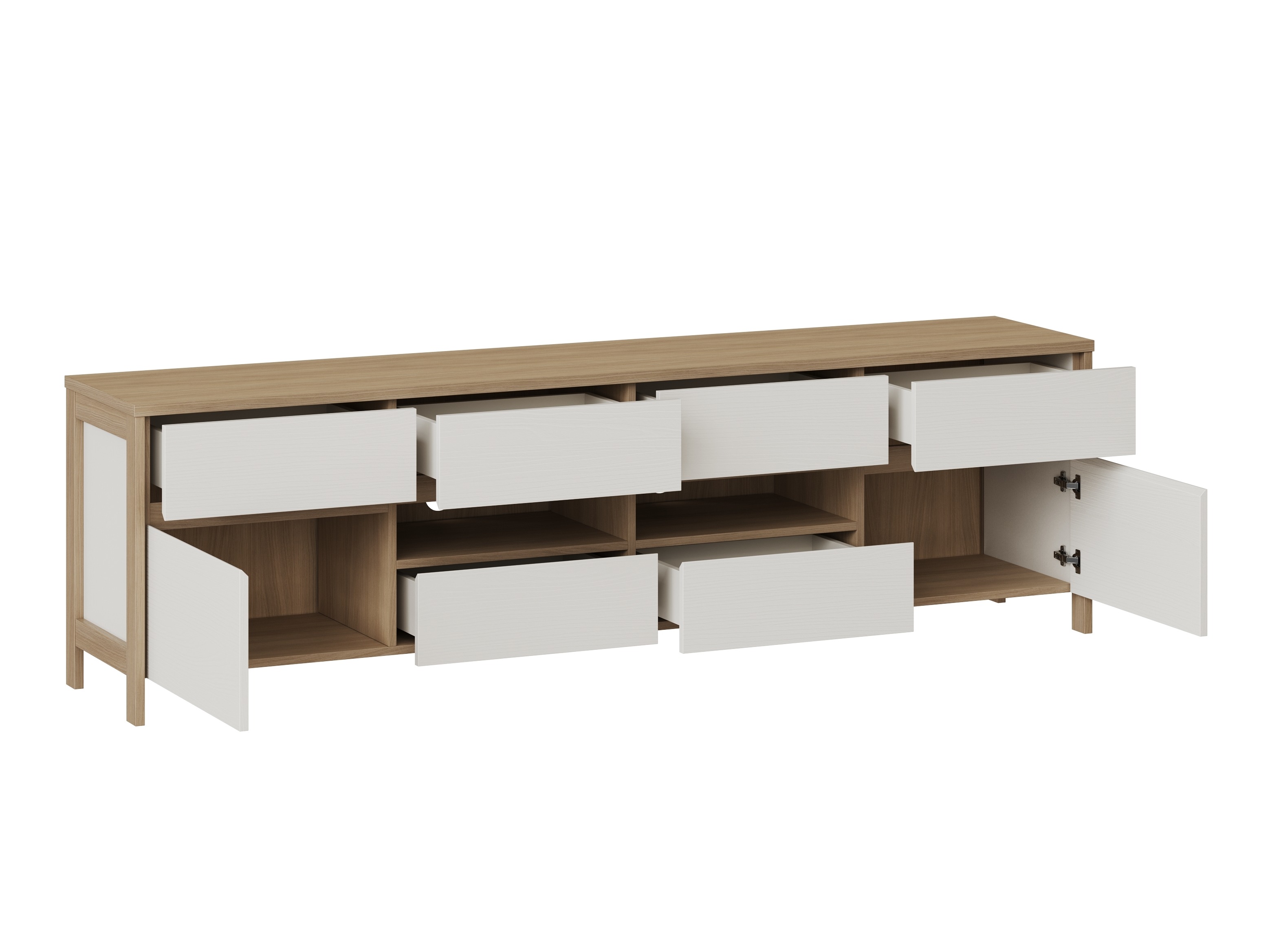 Conjunto de salón Fermaru 112 (Blanco + Roble)