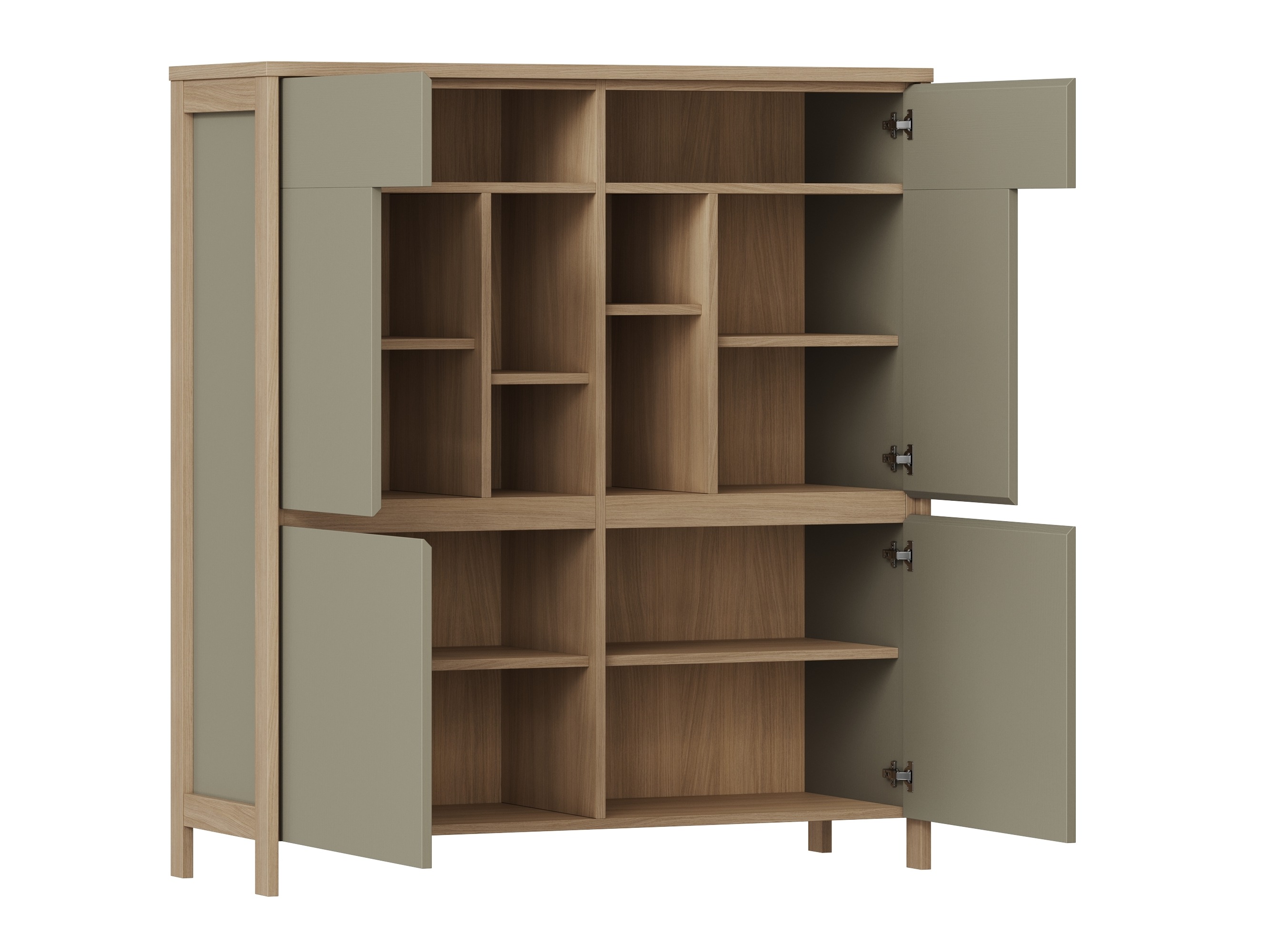 Conjunto de salón Fermaru 112 (Verde polvoriento + Roble)