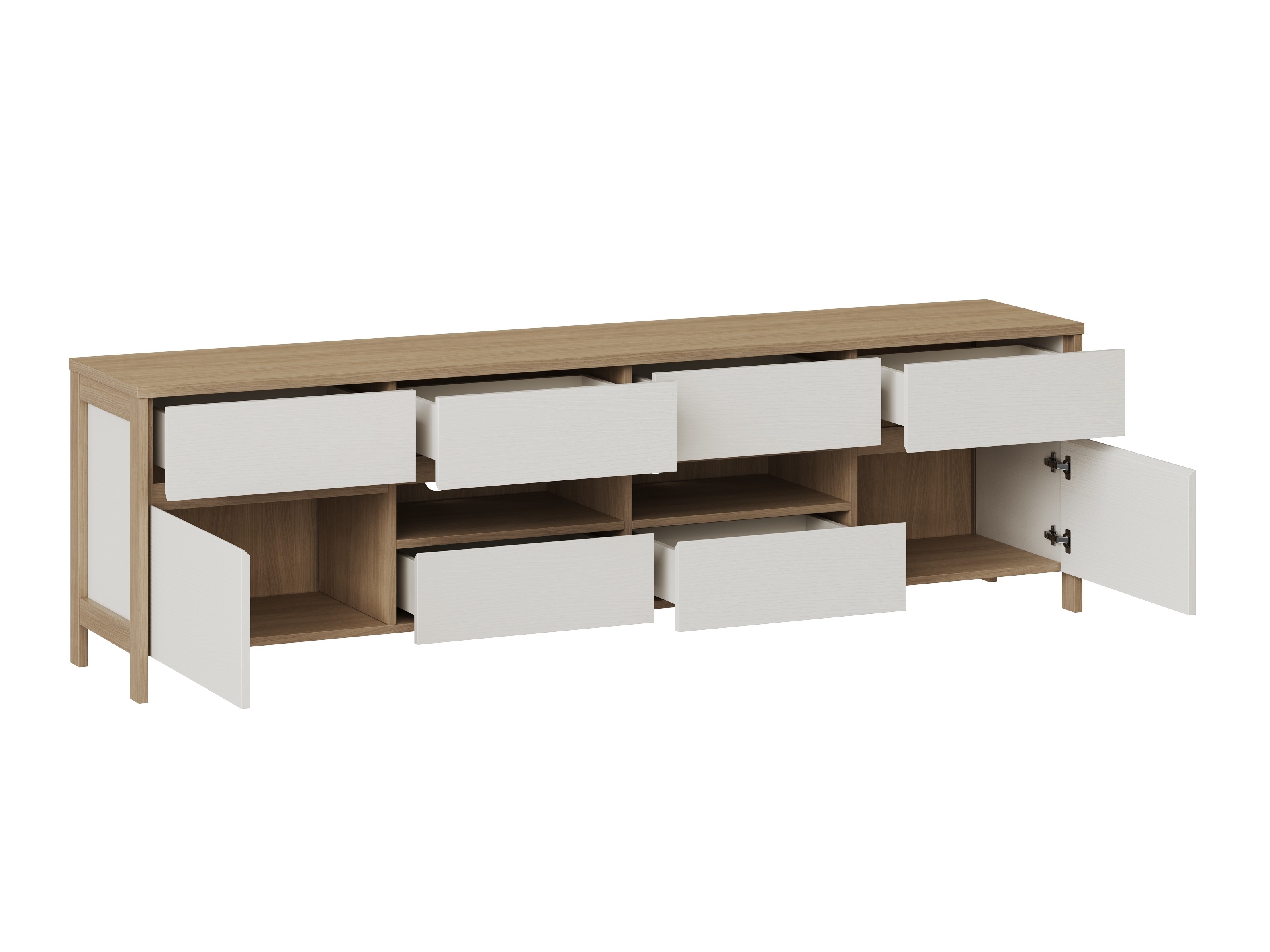 Conjunto de salón Fermaru 113 (Blanco + Roble)