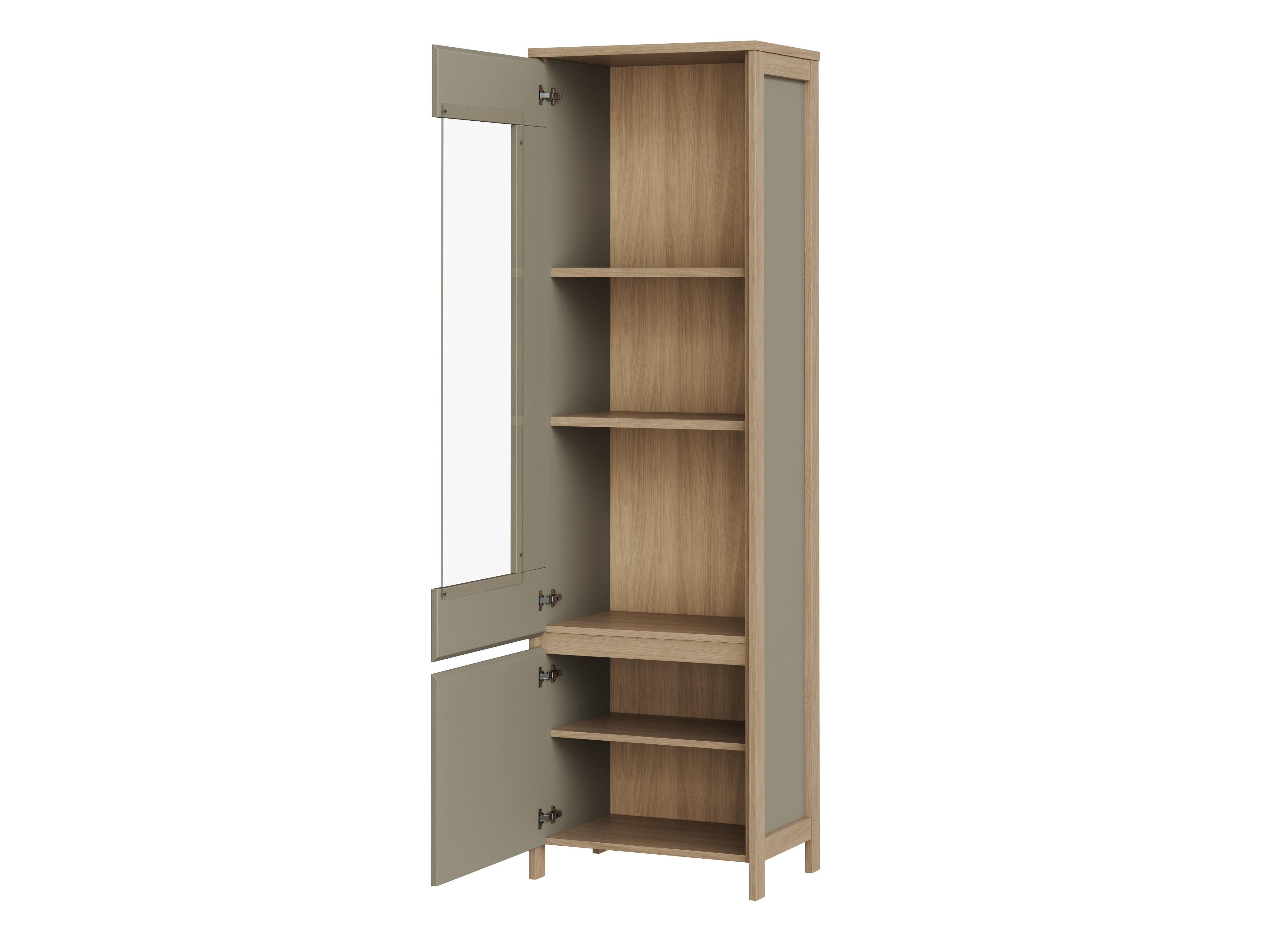 Conjunto de salón Fermaru 113 (Verde polvoriento + Roble)