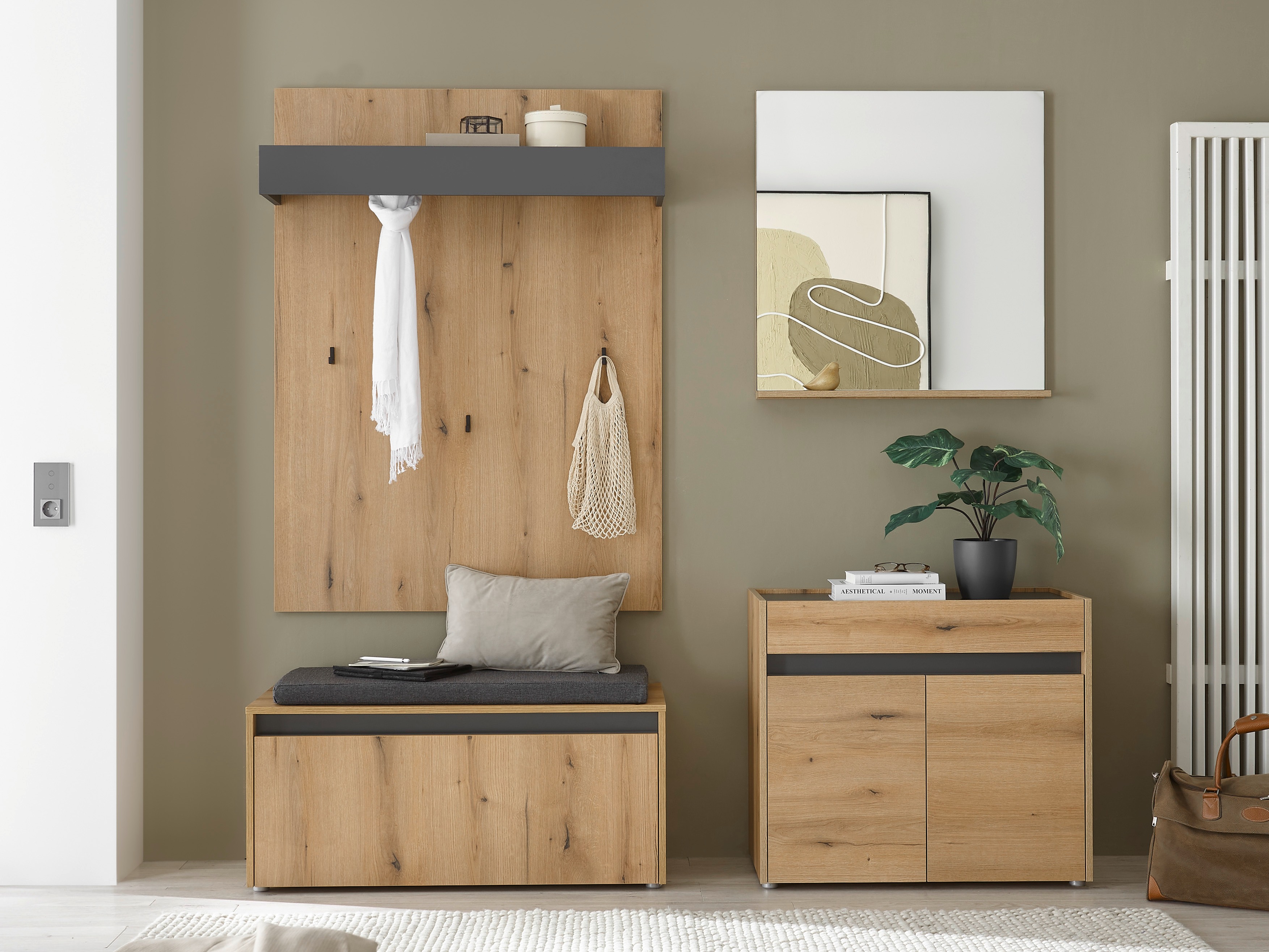 Conjunto para recibidor Elbsori 168 (Roble)