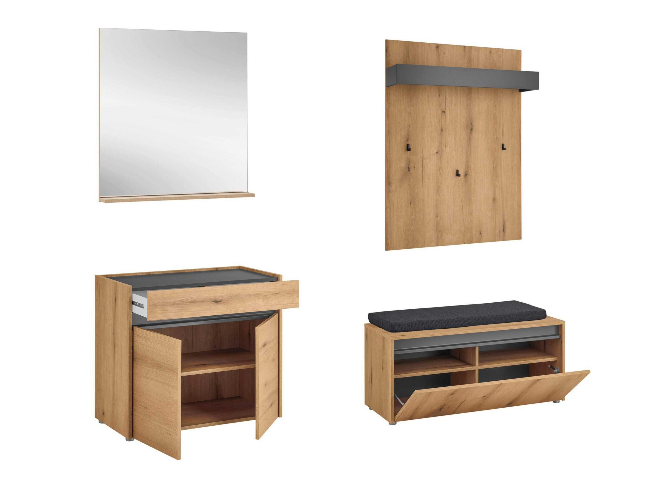 Conjunto para recibidor Elbsori 168 (Roble)