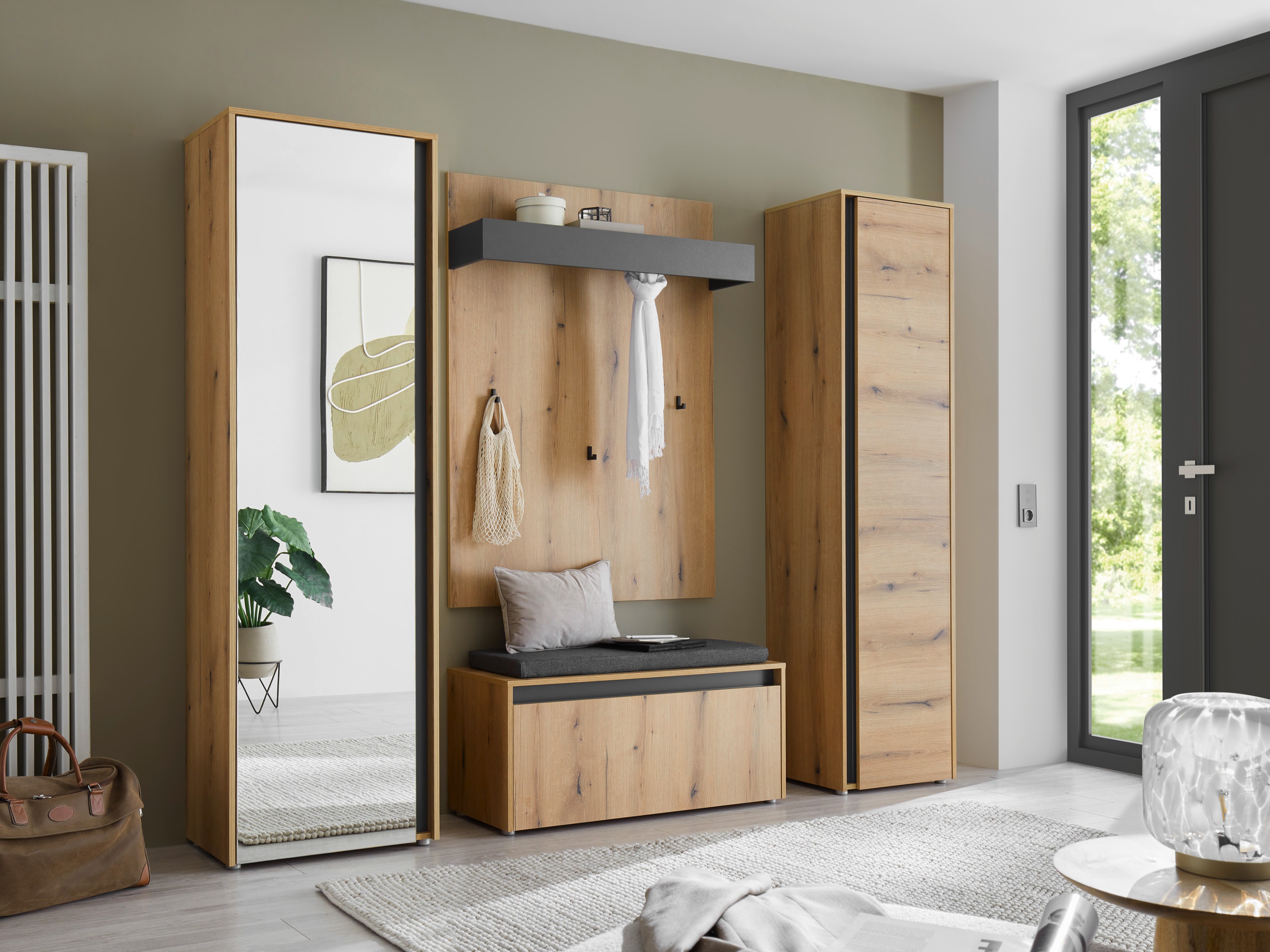 Conjunto para recibidor Elbsori 169 (Roble)