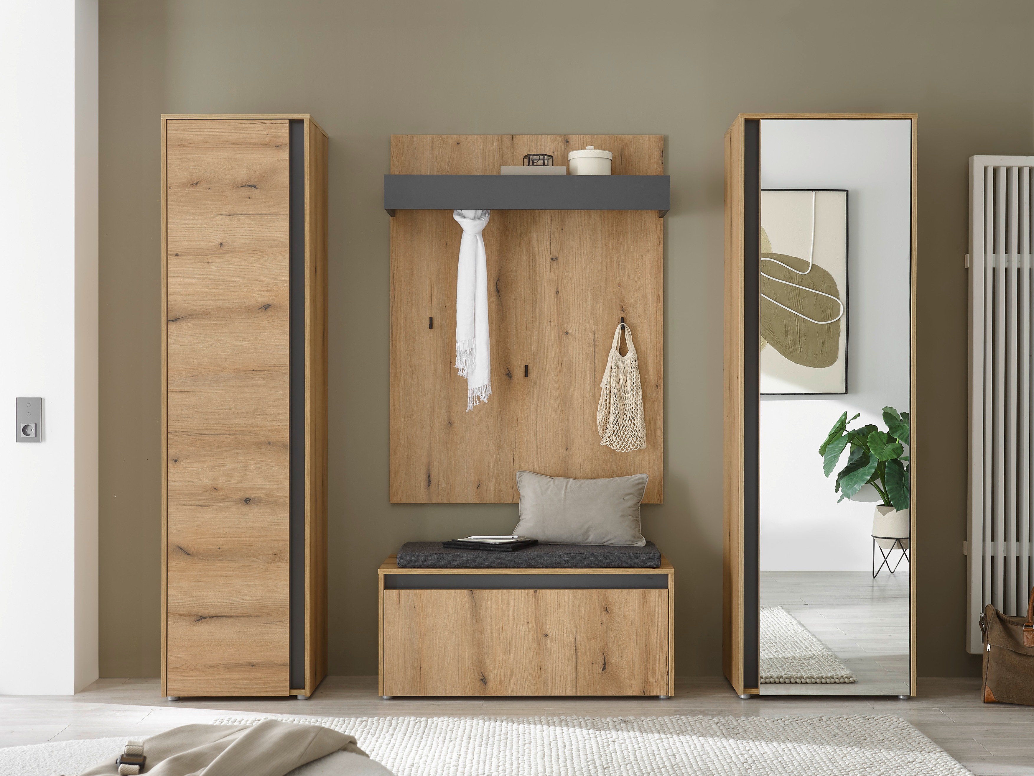 Conjunto para recibidor Elbsori 169 (Roble)