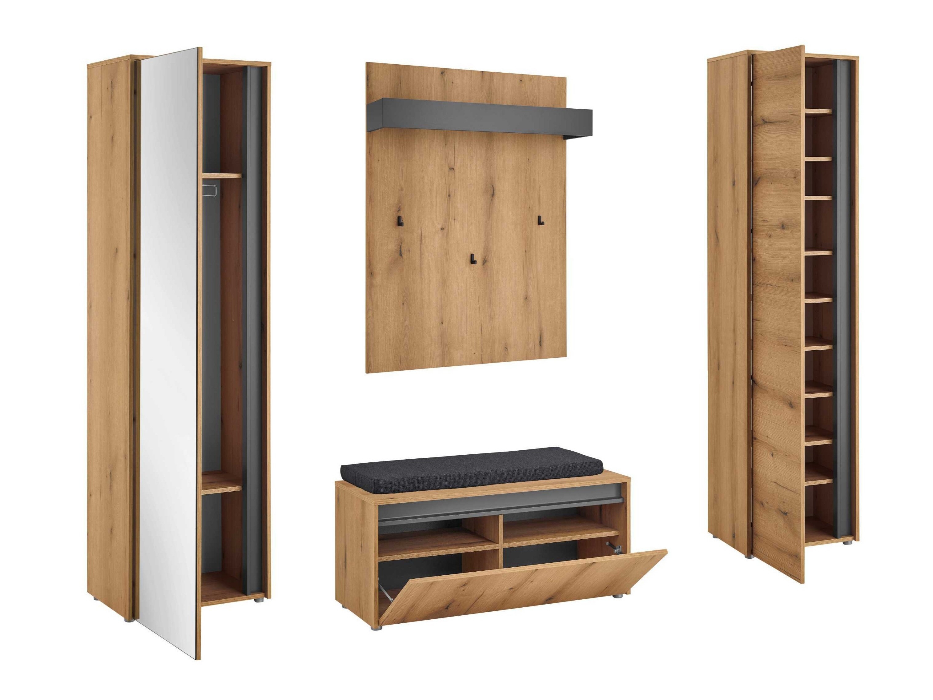 Conjunto para recibidor Elbsori 169 (Roble)