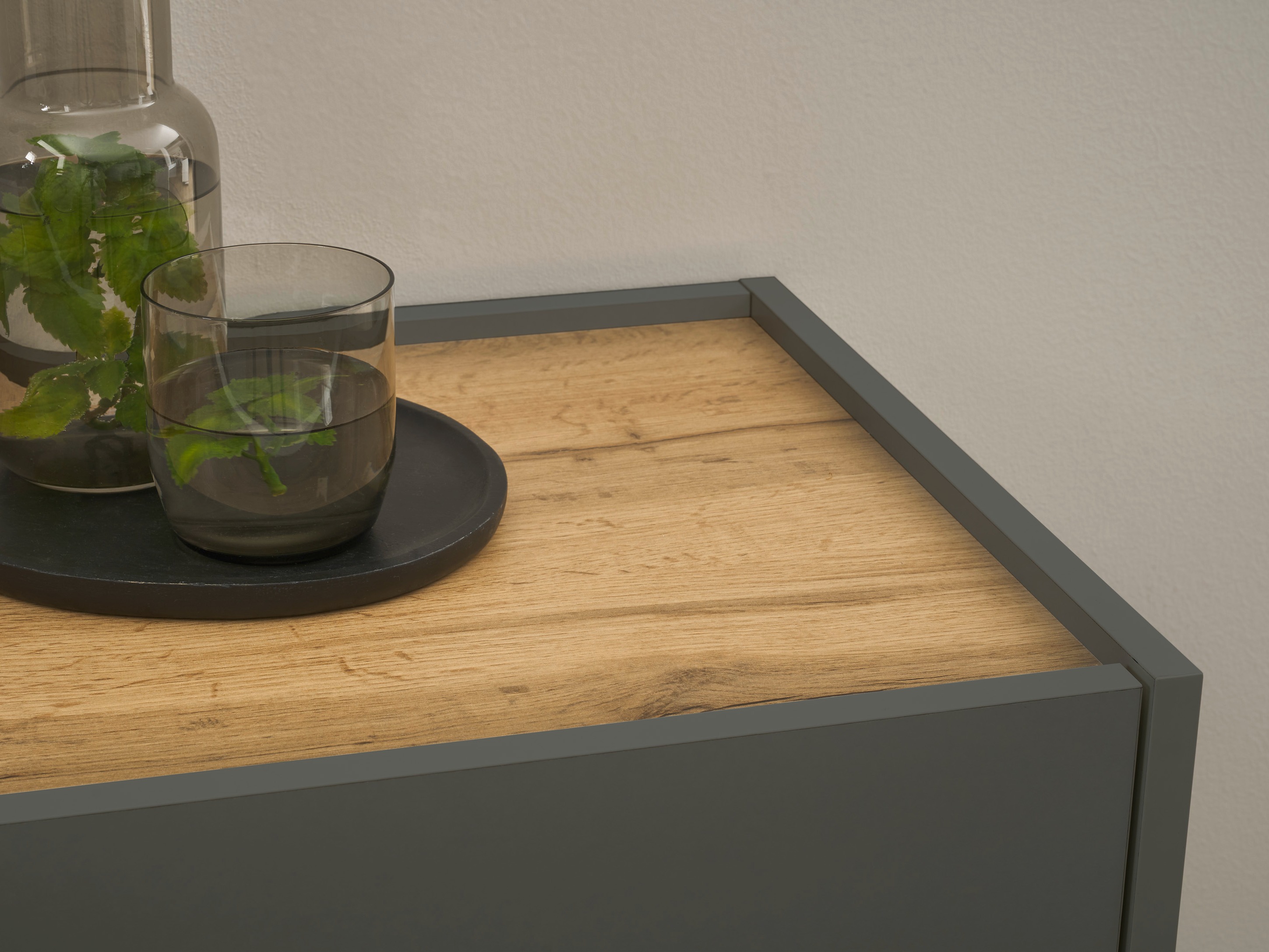 Conjunto para recibidor Elbsori 175 (Antracita + Roble wotan)